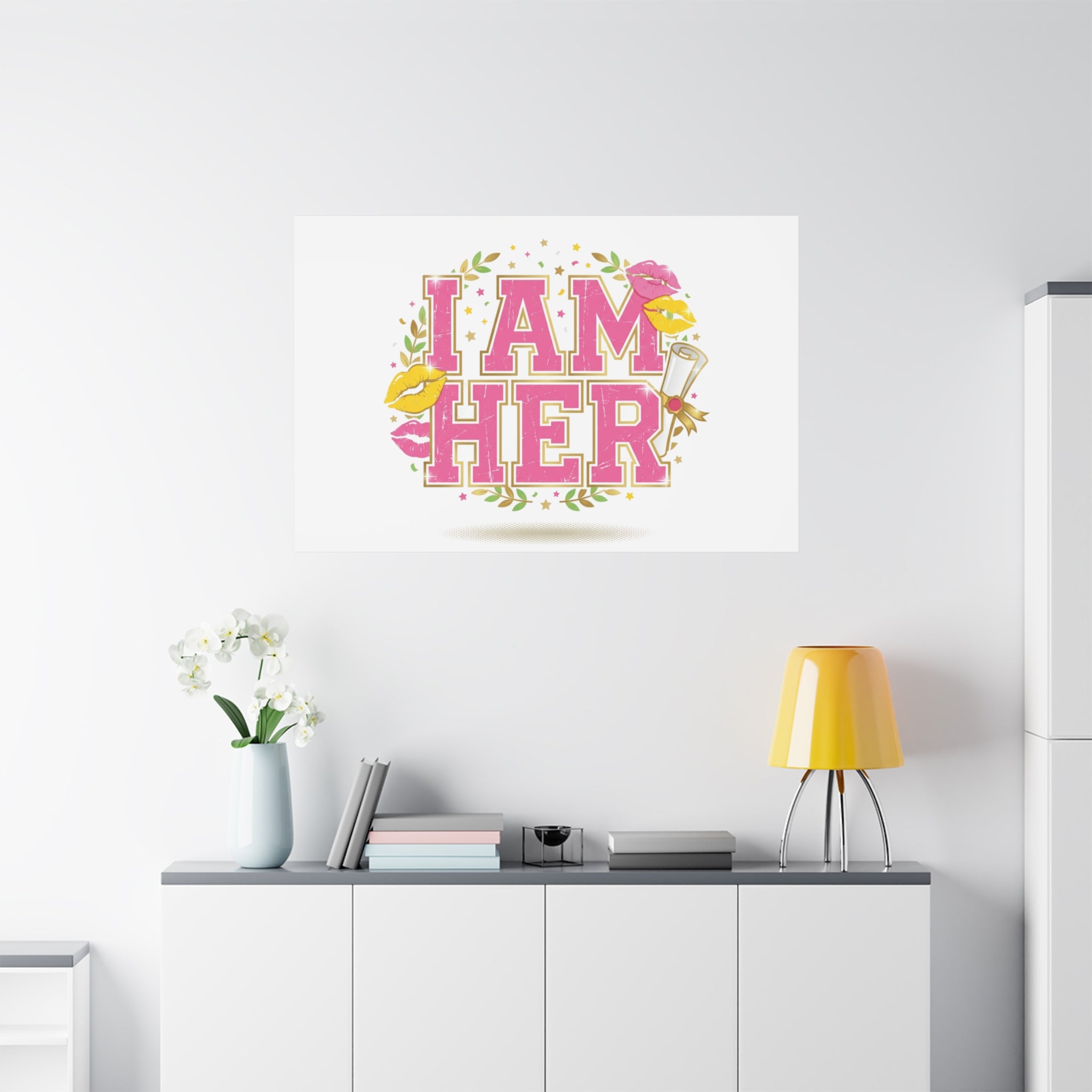 I AM HER Canvas | Varsity Crest, Retro Collegiate Style