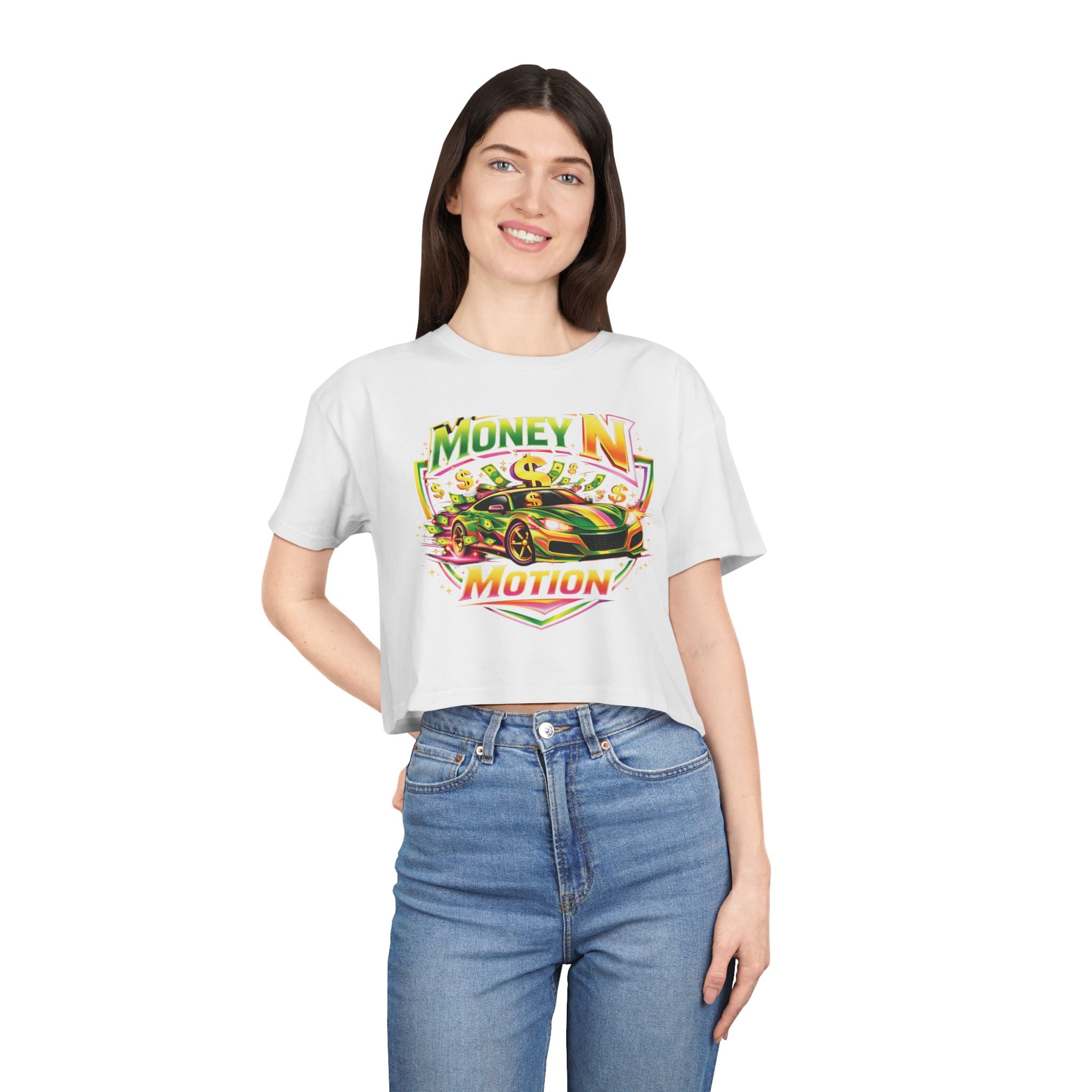 Money N Motion Graphic Crop Tee