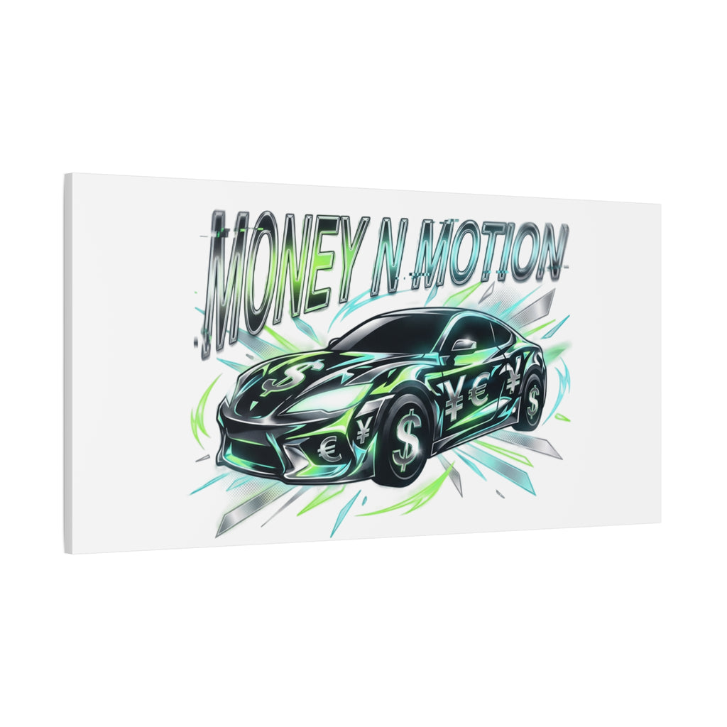 Money in Motion Canvas | Kinetic Typography, Melting Letters, Neon Car Art