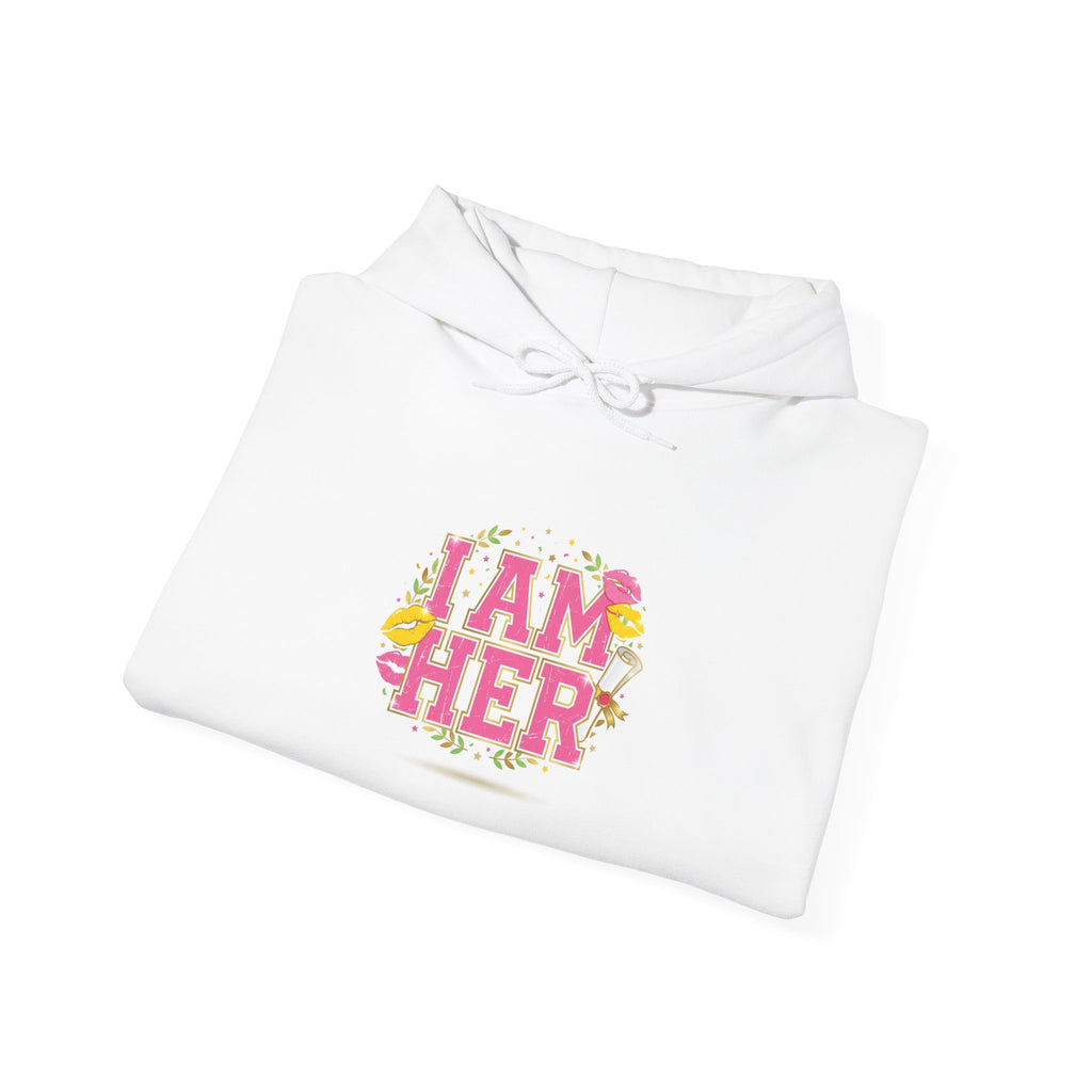 I AM HER crest Hoodie | vintage year sweatshirt, 'Unc' status apparel