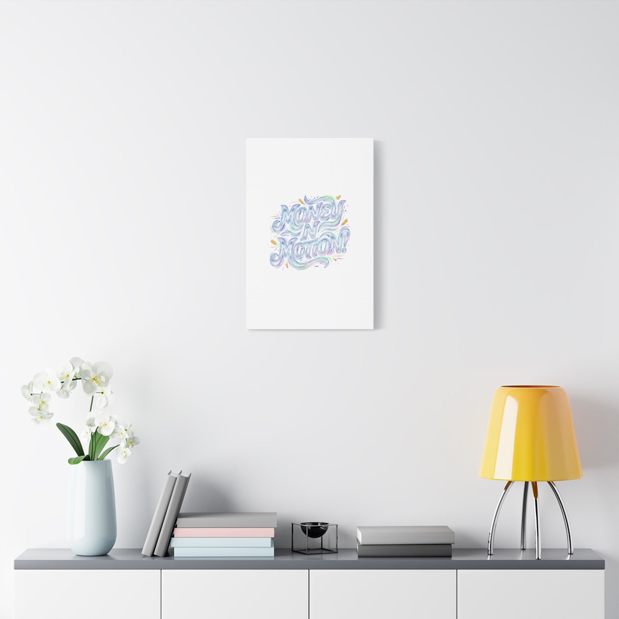 Money N Motion Canvas | psychedelic typography, melting letters poster