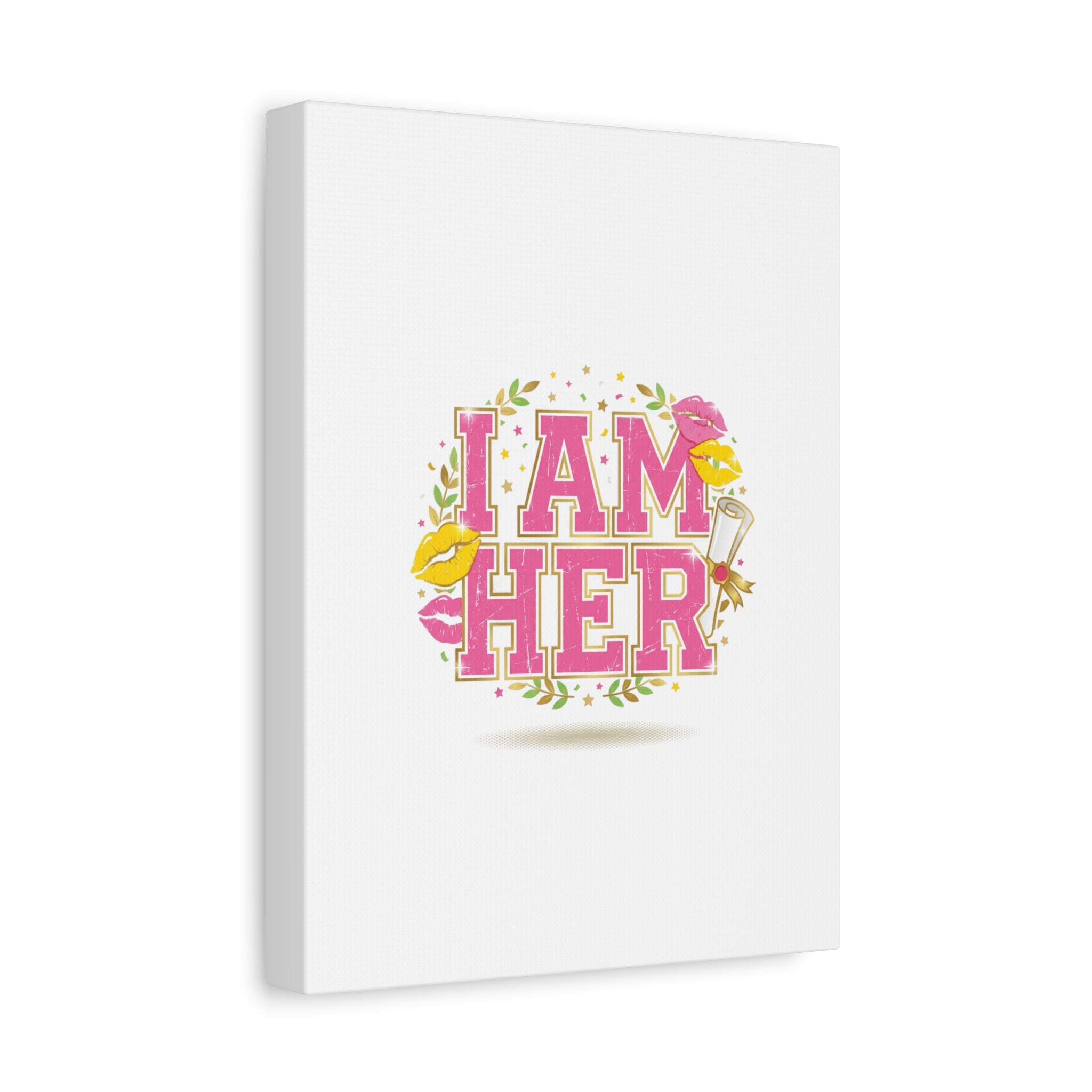 I AM HER Canvas | Varsity Crest, Retro Collegiate Style