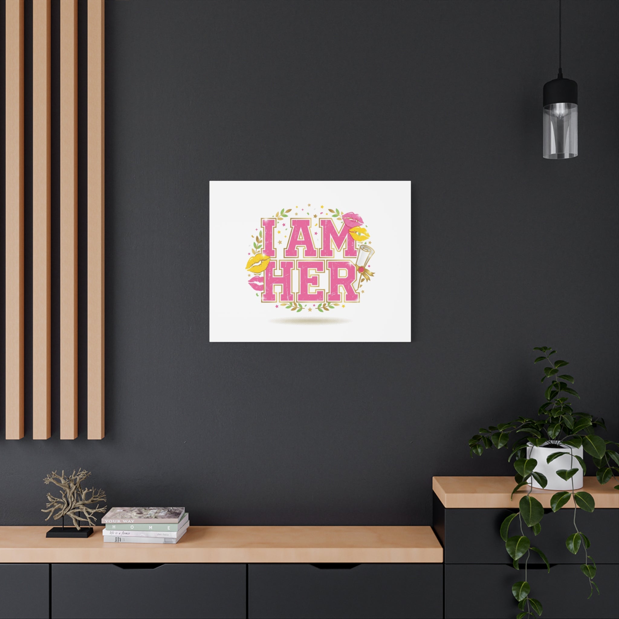 I AM HER Canvas | Varsity Crest, Retro Collegiate Style