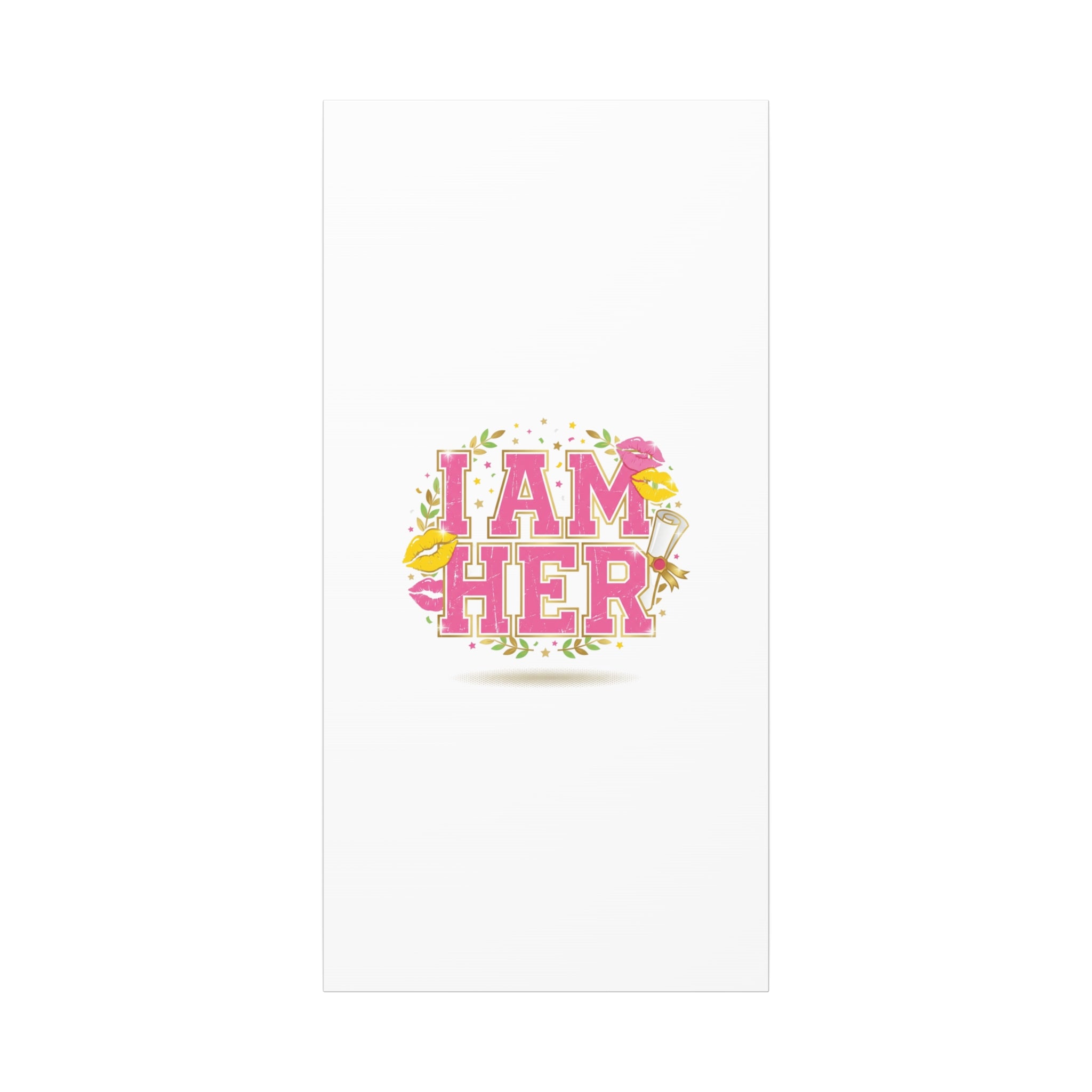 I AM HER Canvas | Varsity Crest, Retro Collegiate Style