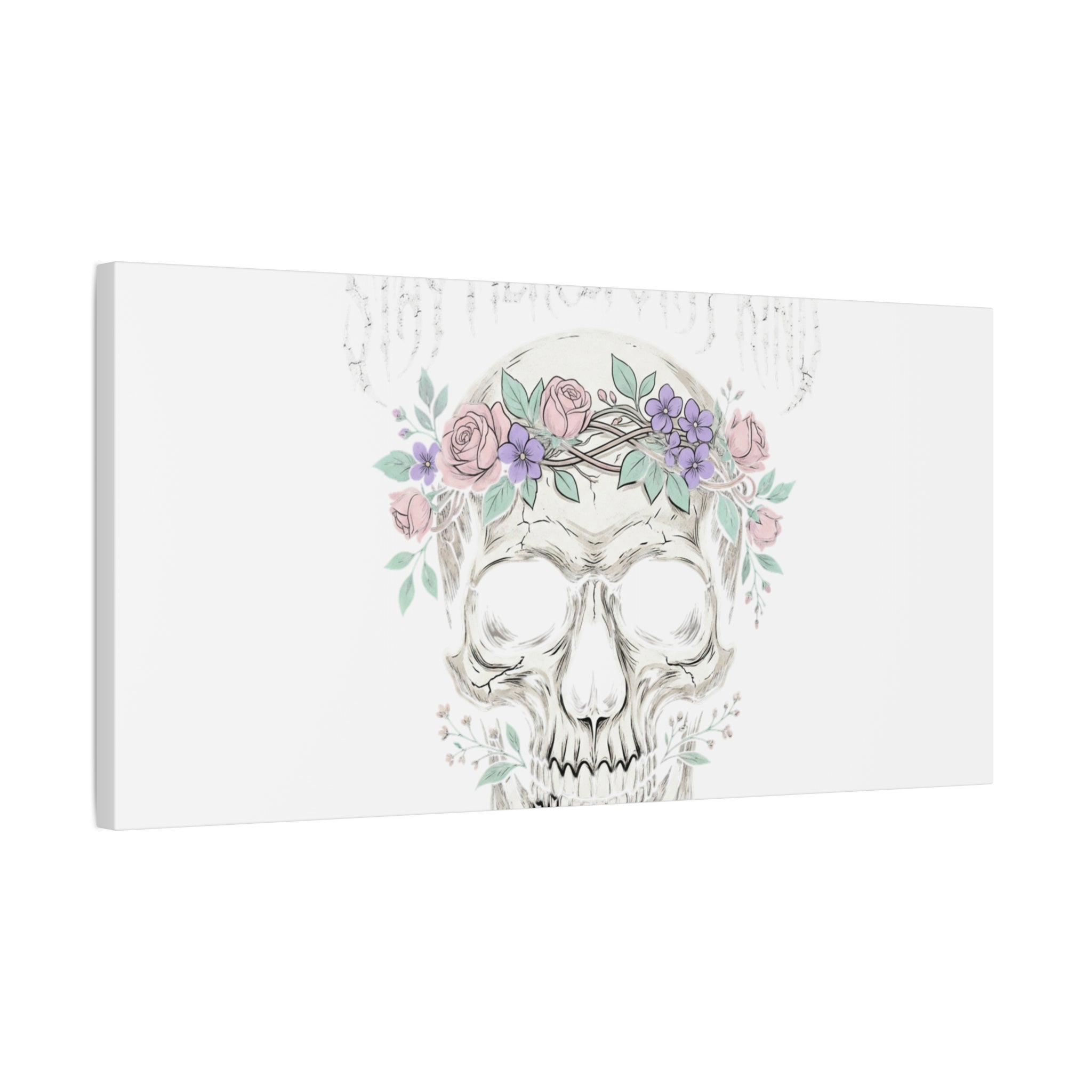 Stay Fierce Stay Kind Skull Canvas | Heavy Metal Wellness, gothic wellness quote