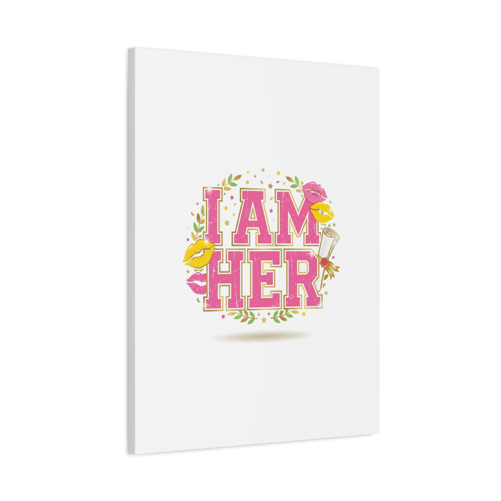 I AM HER Canvas | Varsity Crest, Retro Collegiate Style