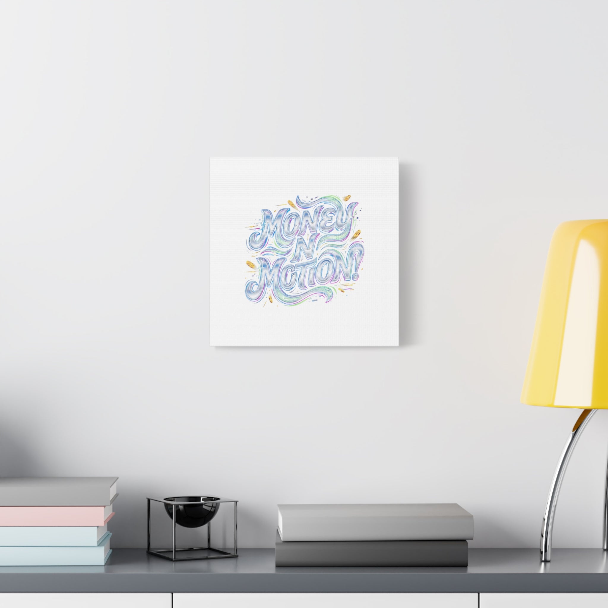 Money N Motion Canvas | psychedelic typography, melting letters poster