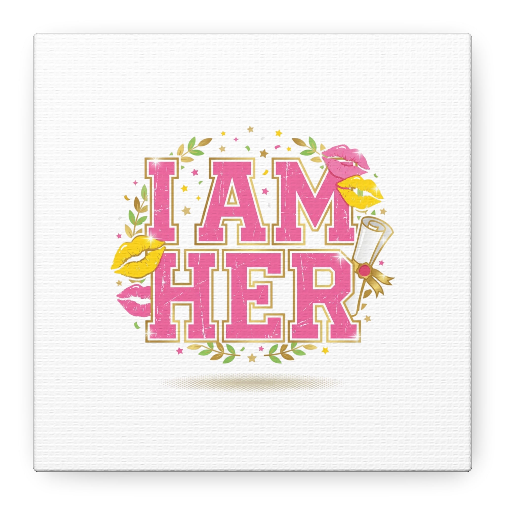 I AM HER Canvas | Varsity Crest, Retro Collegiate Style