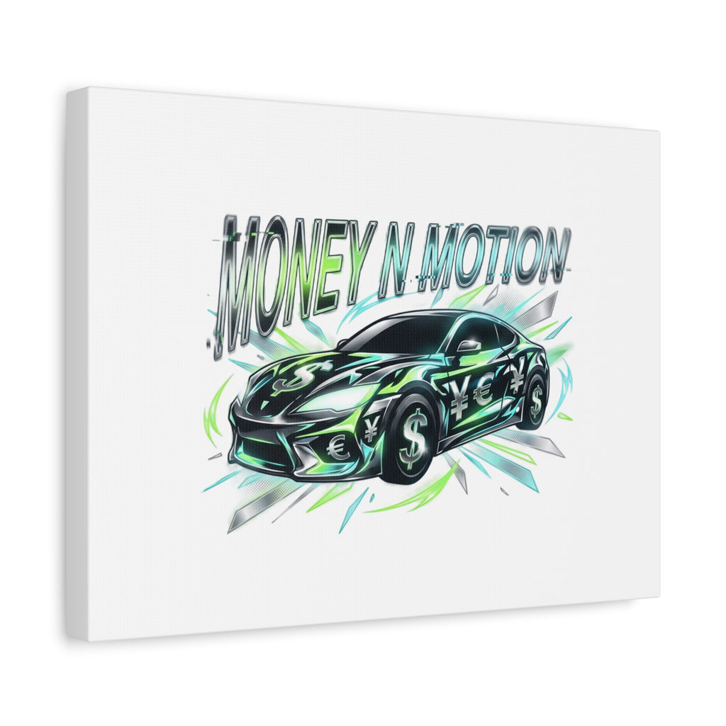 Money in Motion Canvas | Kinetic Typography, Melting Letters, Neon Car Art
