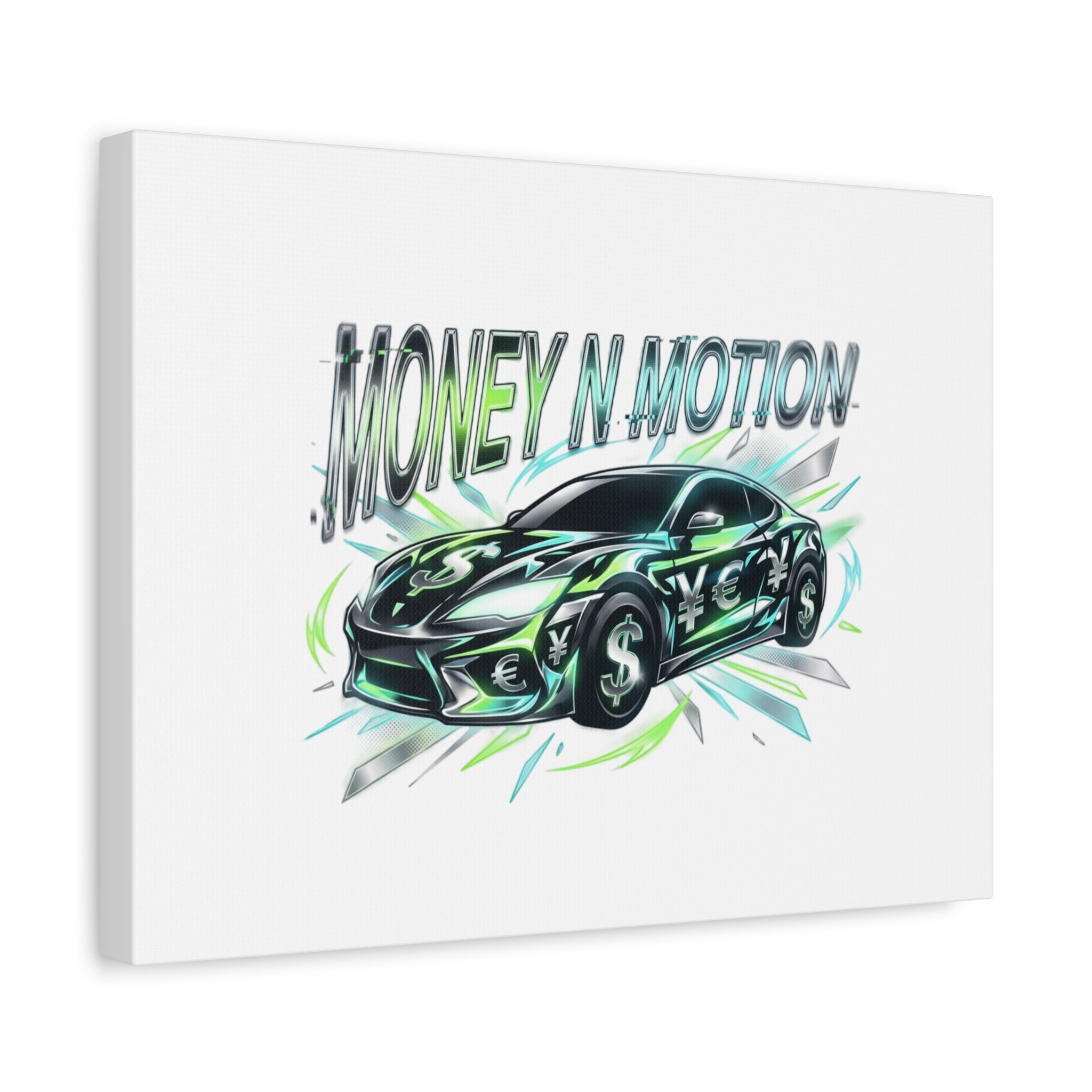 Money in Motion Canvas | Kinetic Typography, Melting Letters, Neon Car Art
