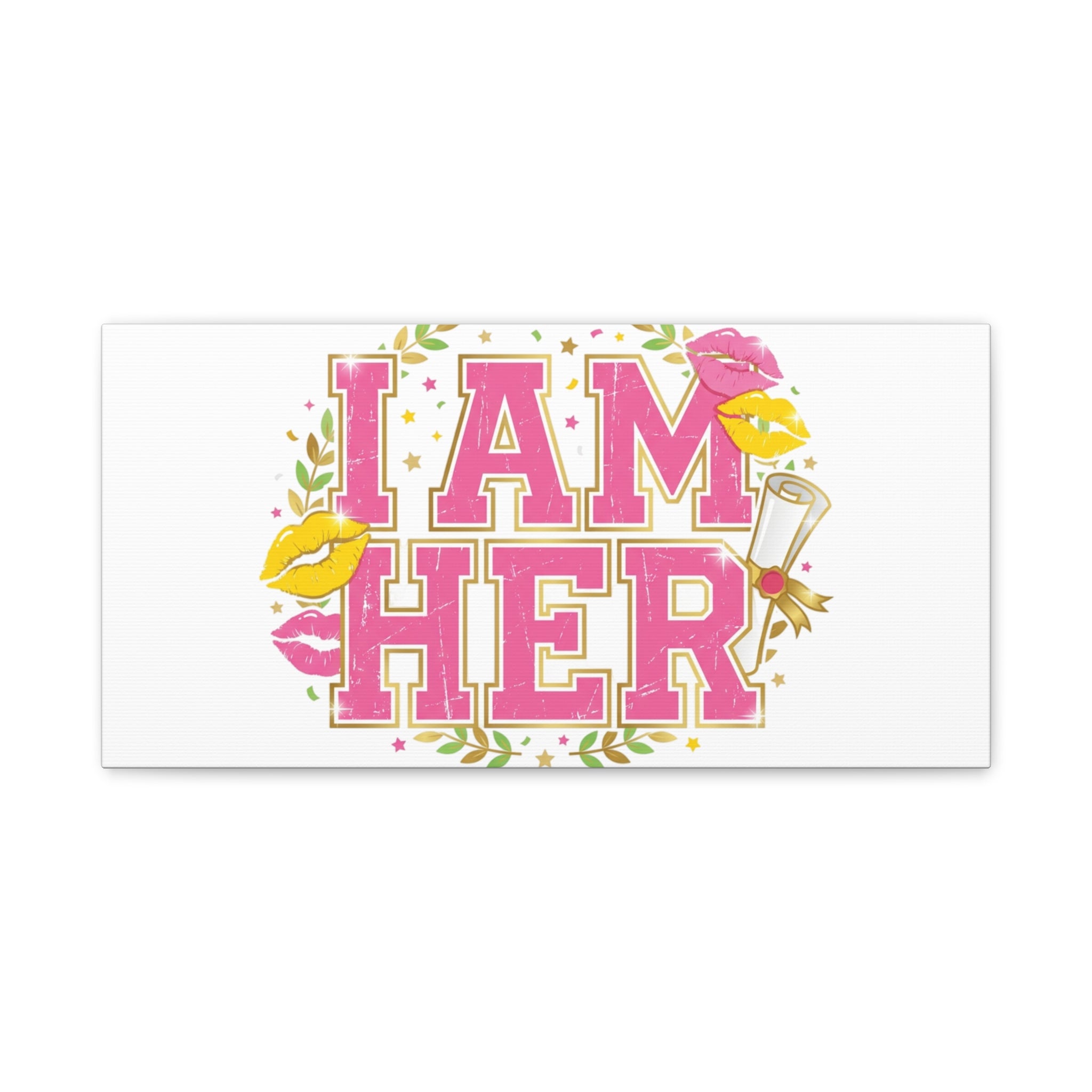 I AM HER Canvas | Varsity Crest, Retro Collegiate Style