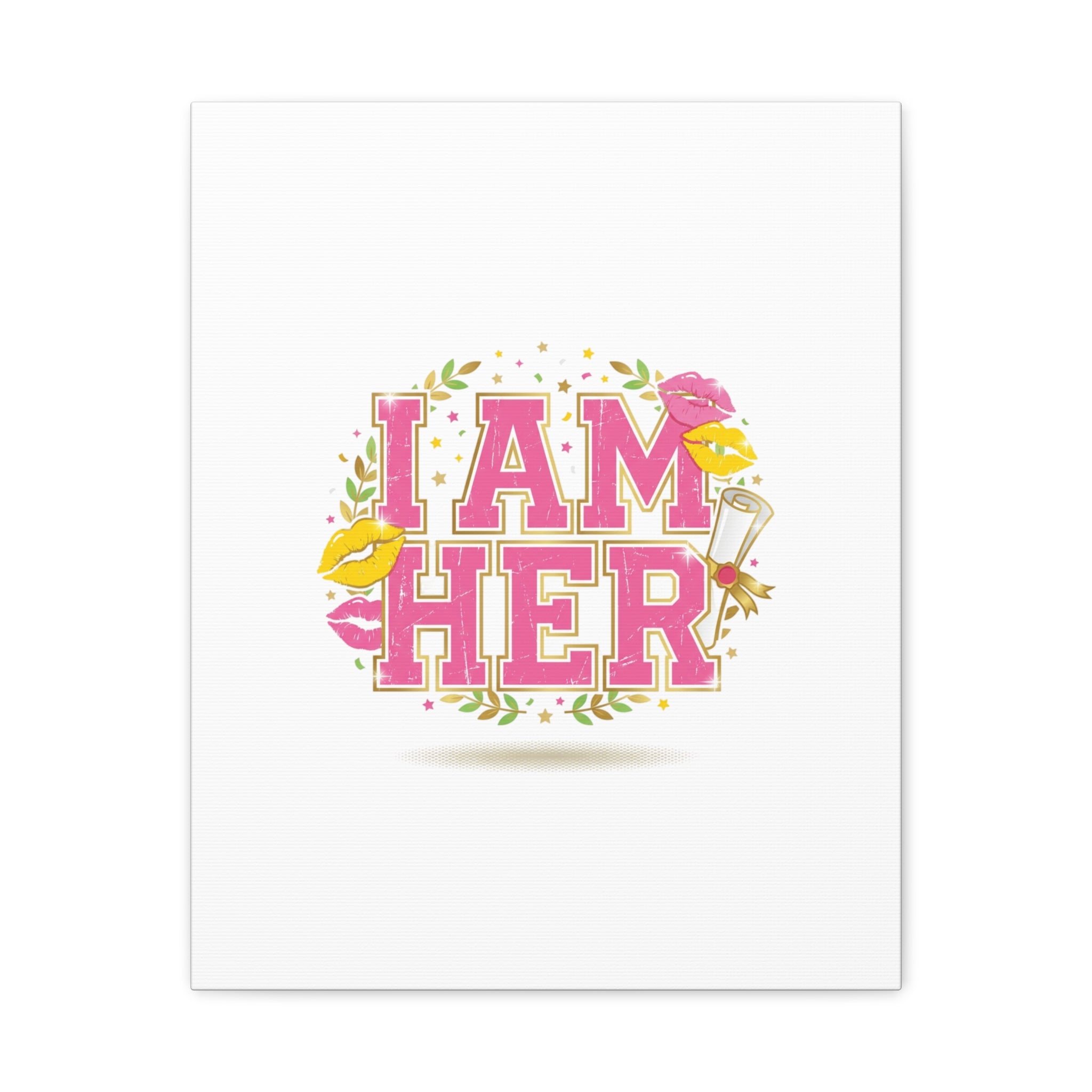 I AM HER Canvas | Varsity Crest, Retro Collegiate Style
