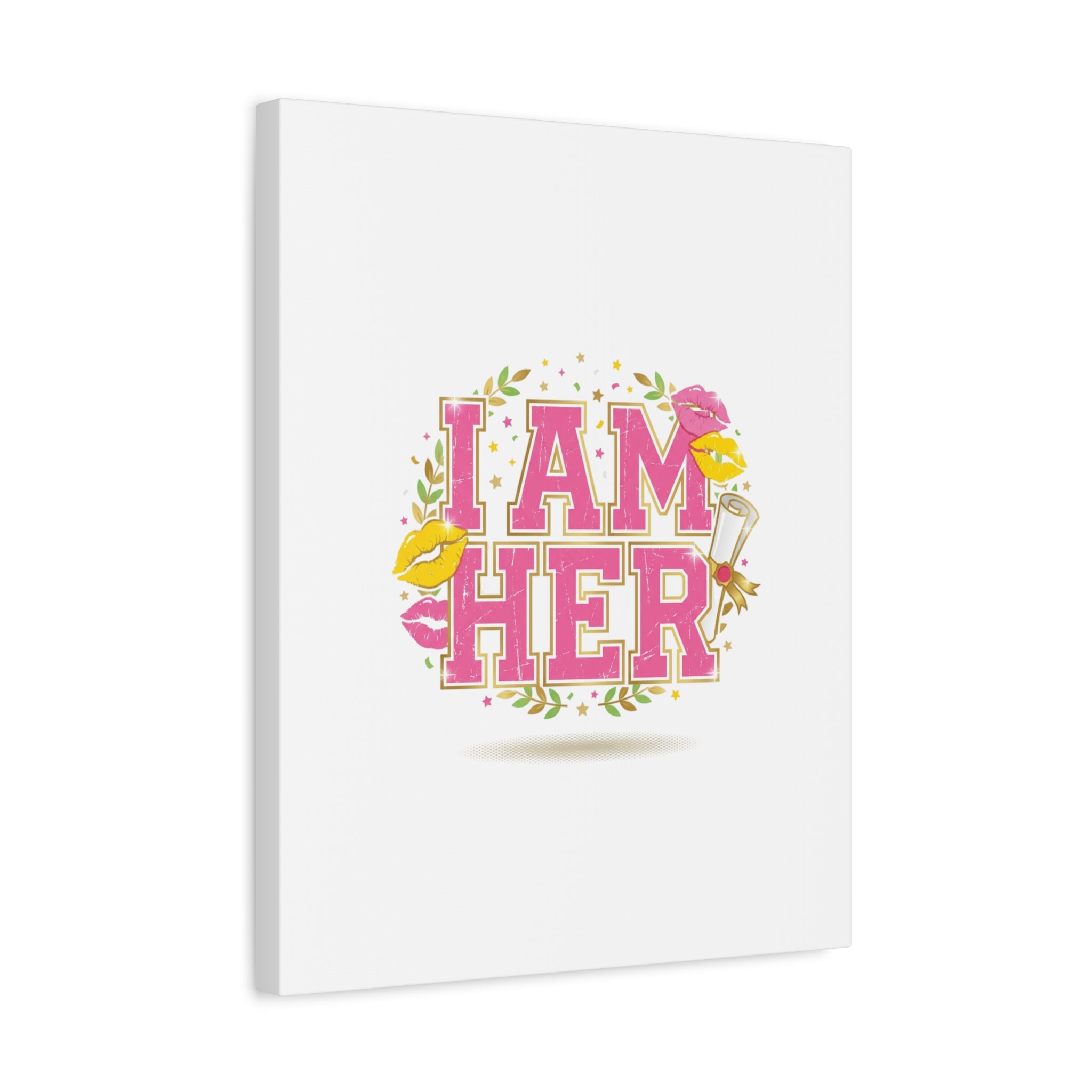 I AM HER Canvas | Varsity Crest, Retro Collegiate Style
