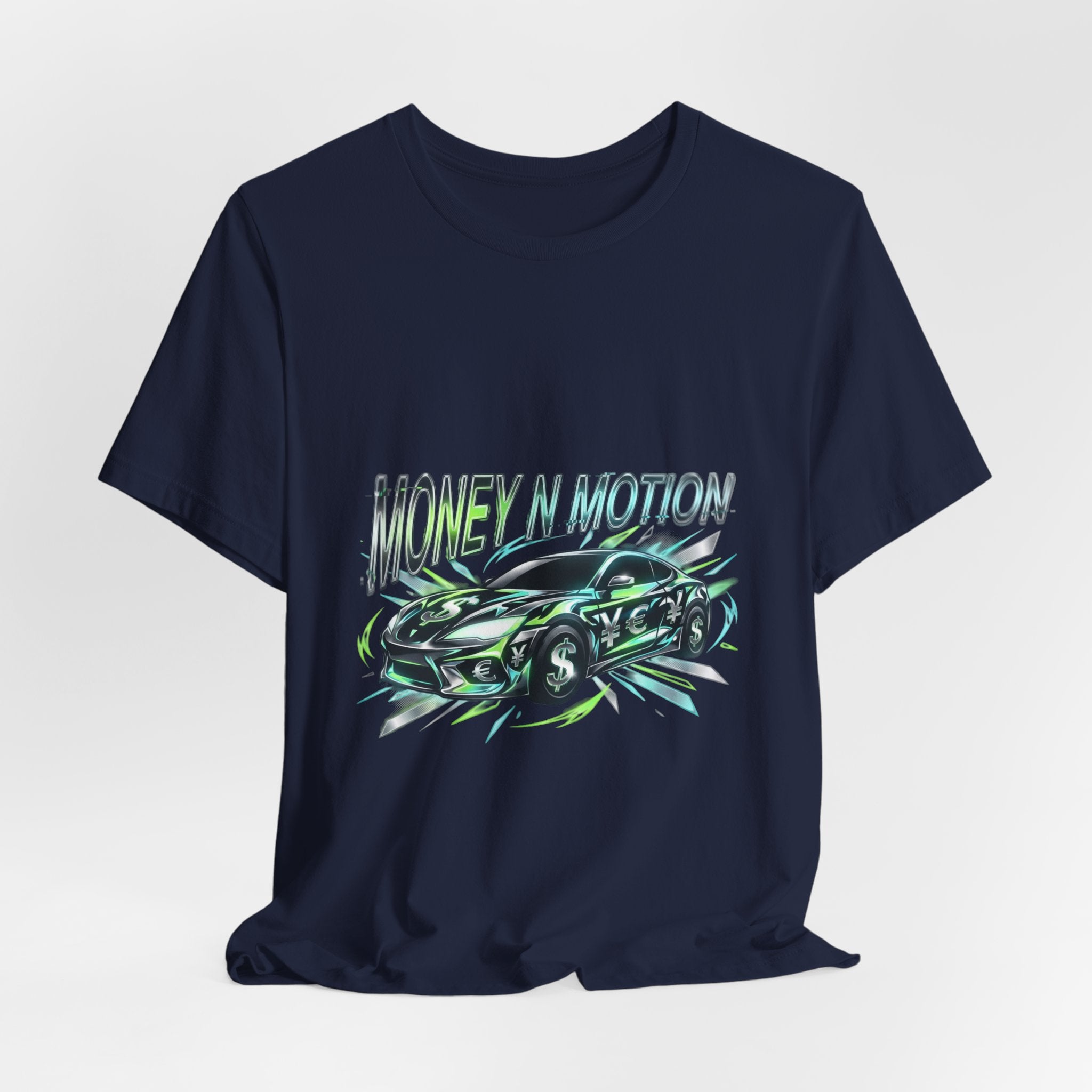 Money in Motion Tee | kinetic typography, melting letters, neon glitch