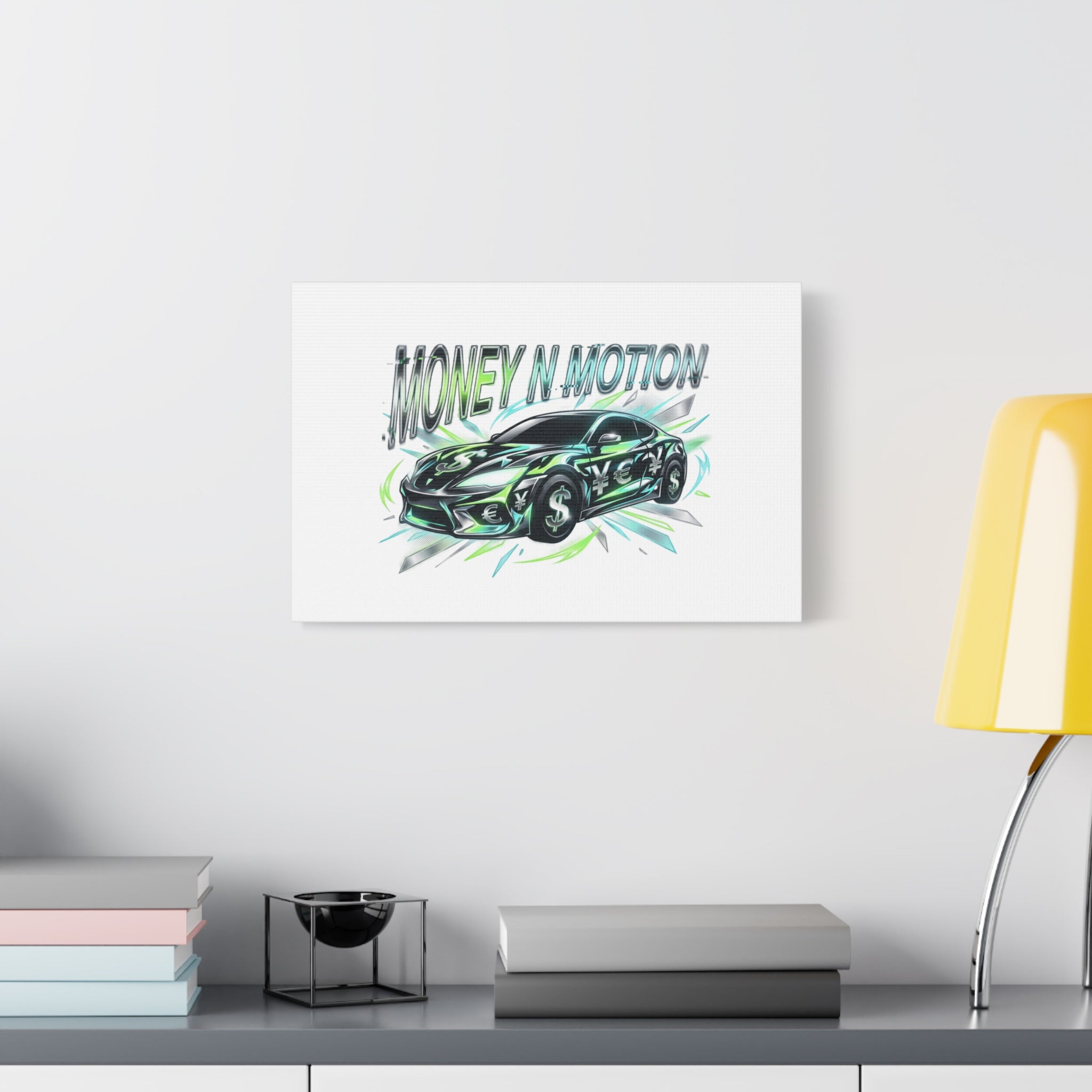 Money in Motion Canvas | Kinetic Typography, Melting Letters, Neon Car Art