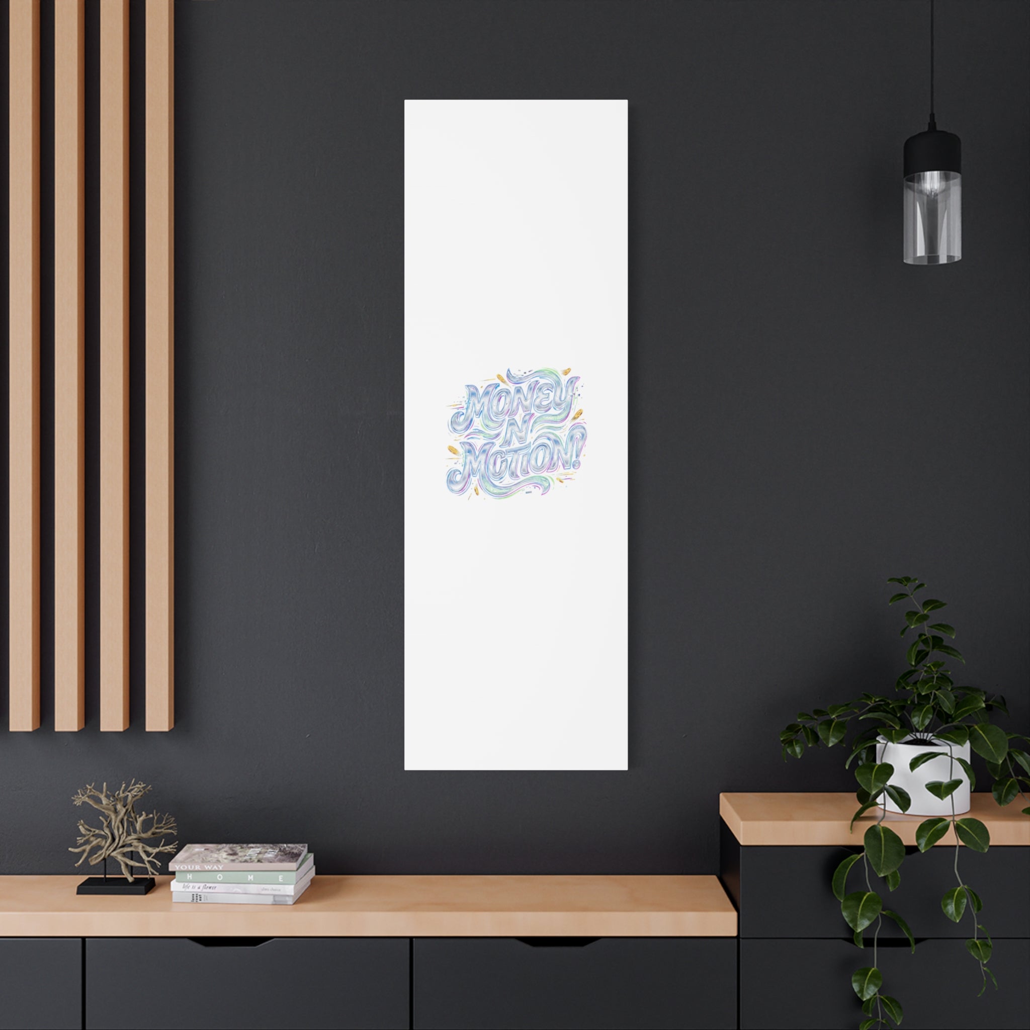Money N Motion Canvas | psychedelic typography, melting letters poster