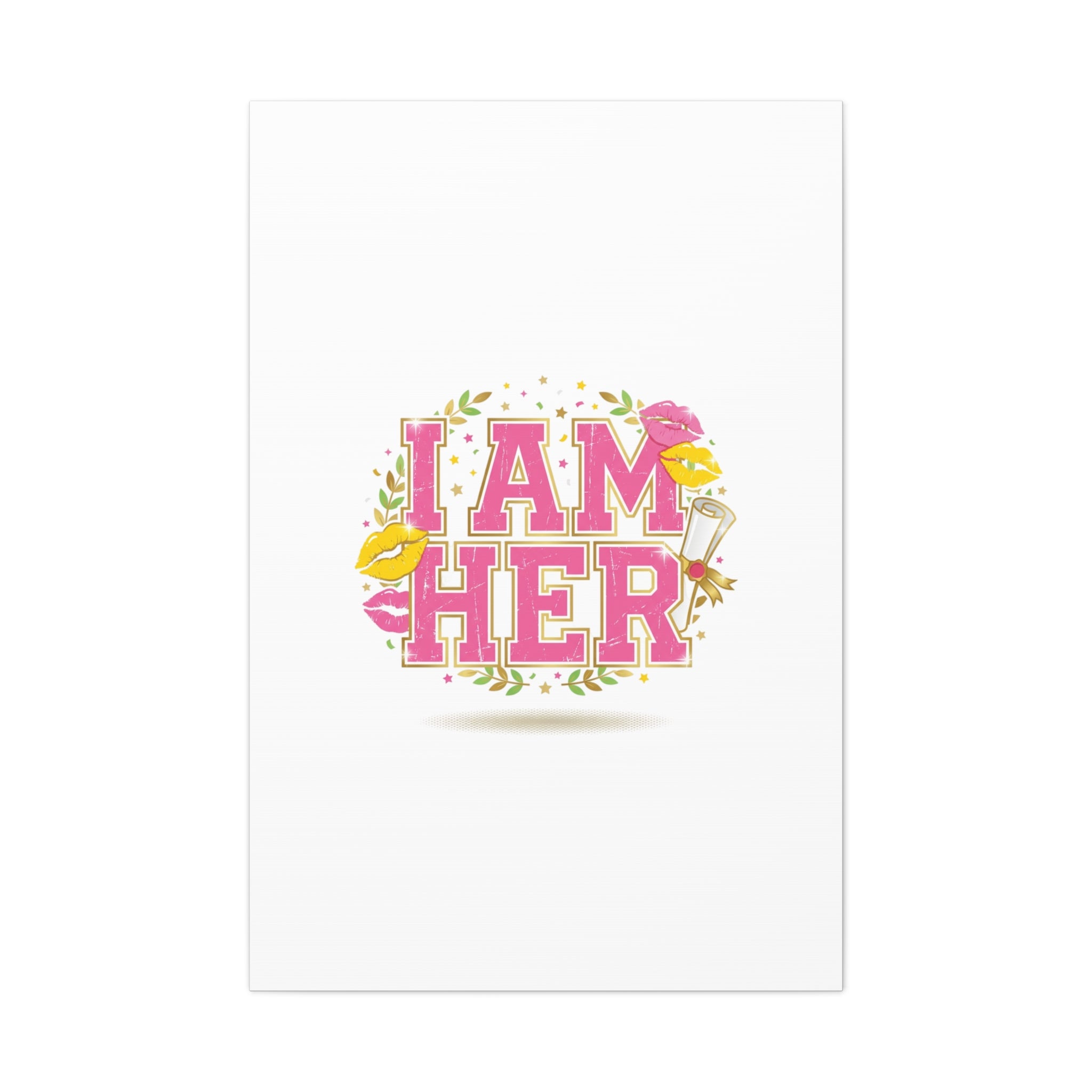 I AM HER Canvas | Varsity Crest, Retro Collegiate Style