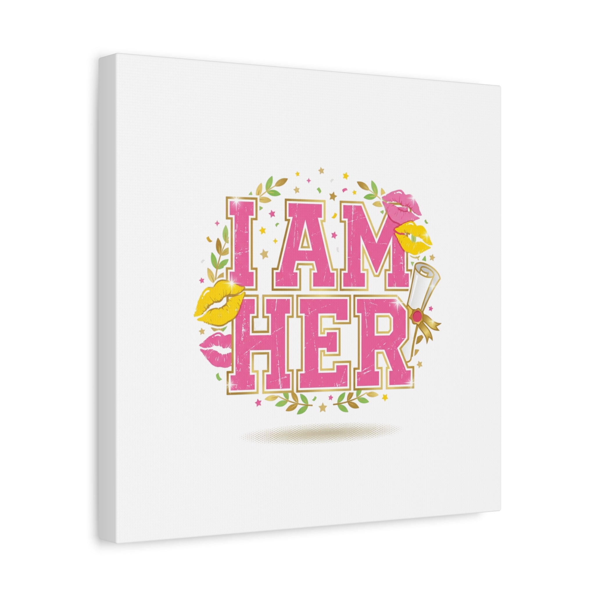 I AM HER Canvas | Varsity Crest, Retro Collegiate Style