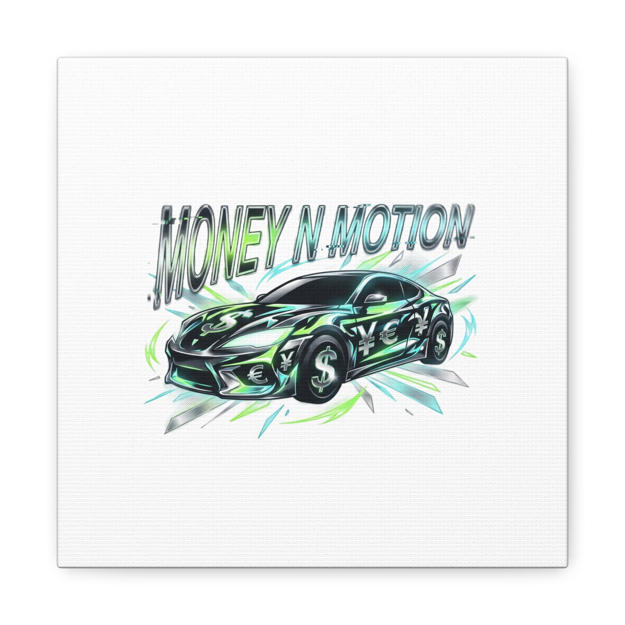 Money in Motion Canvas | Kinetic Typography, Melting Letters, Neon Car Art