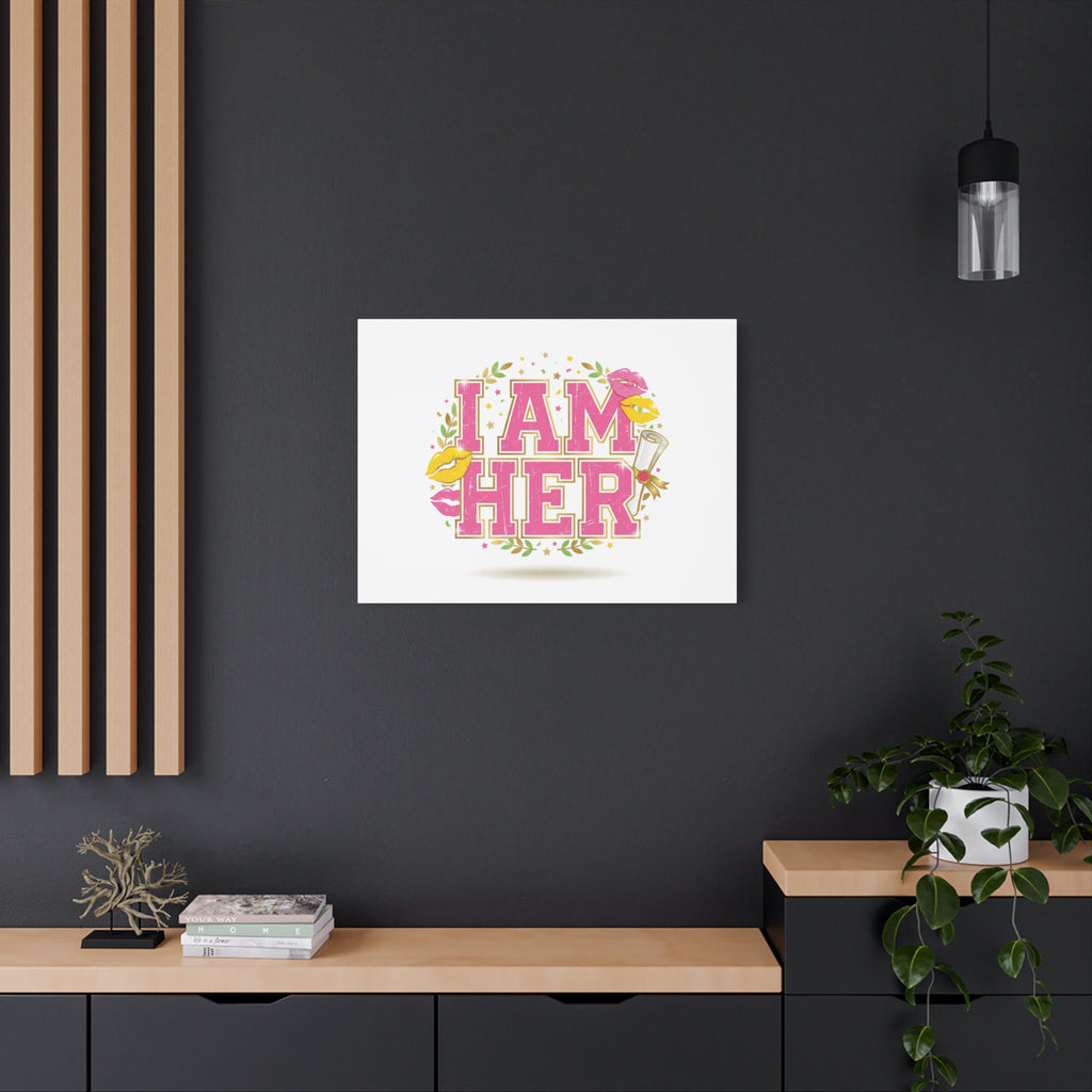 I AM HER Canvas | Varsity Crest, Retro Collegiate Style