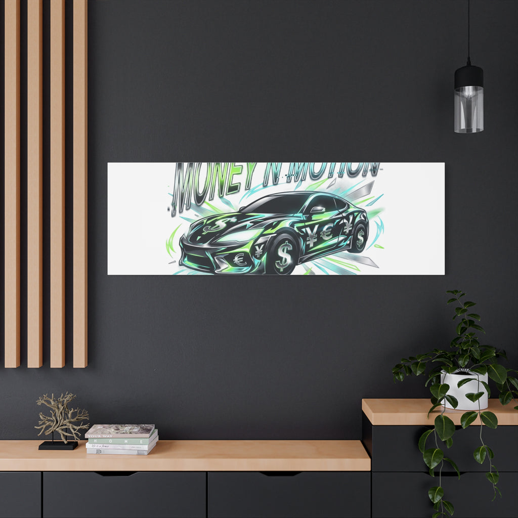 Money in Motion Canvas | Kinetic Typography, Melting Letters, Neon Car Art