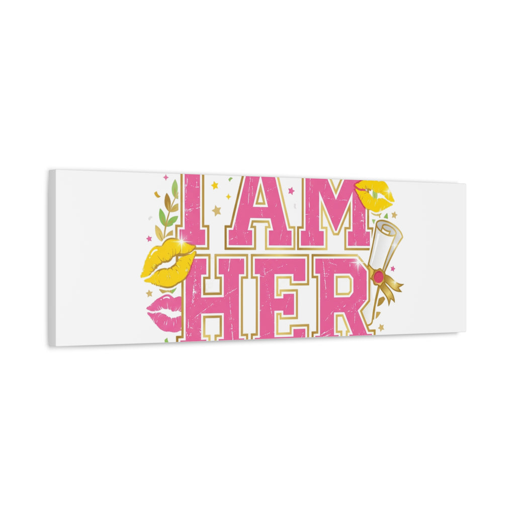 I AM HER Canvas | Varsity Crest, Retro Collegiate Style