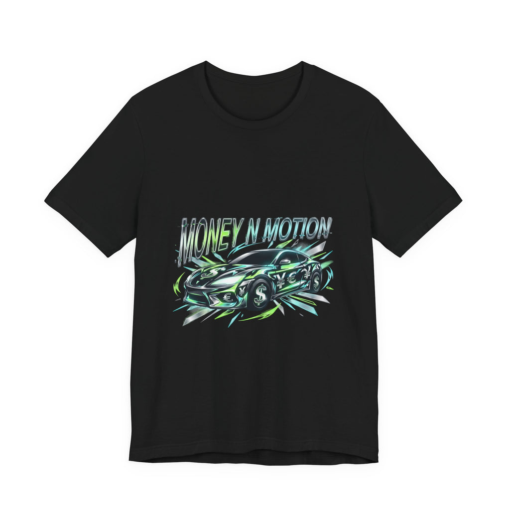 Money in Motion Tee | kinetic typography, melting letters, neon glitch