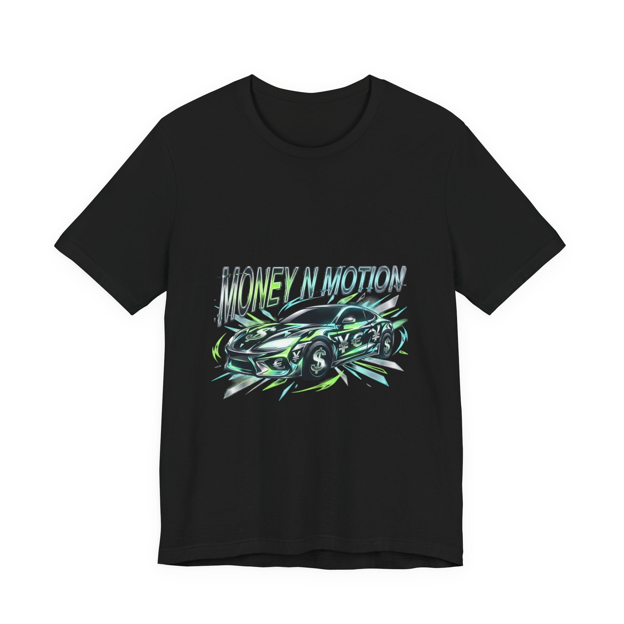 Money in Motion Tee | kinetic typography, melting letters, neon glitch