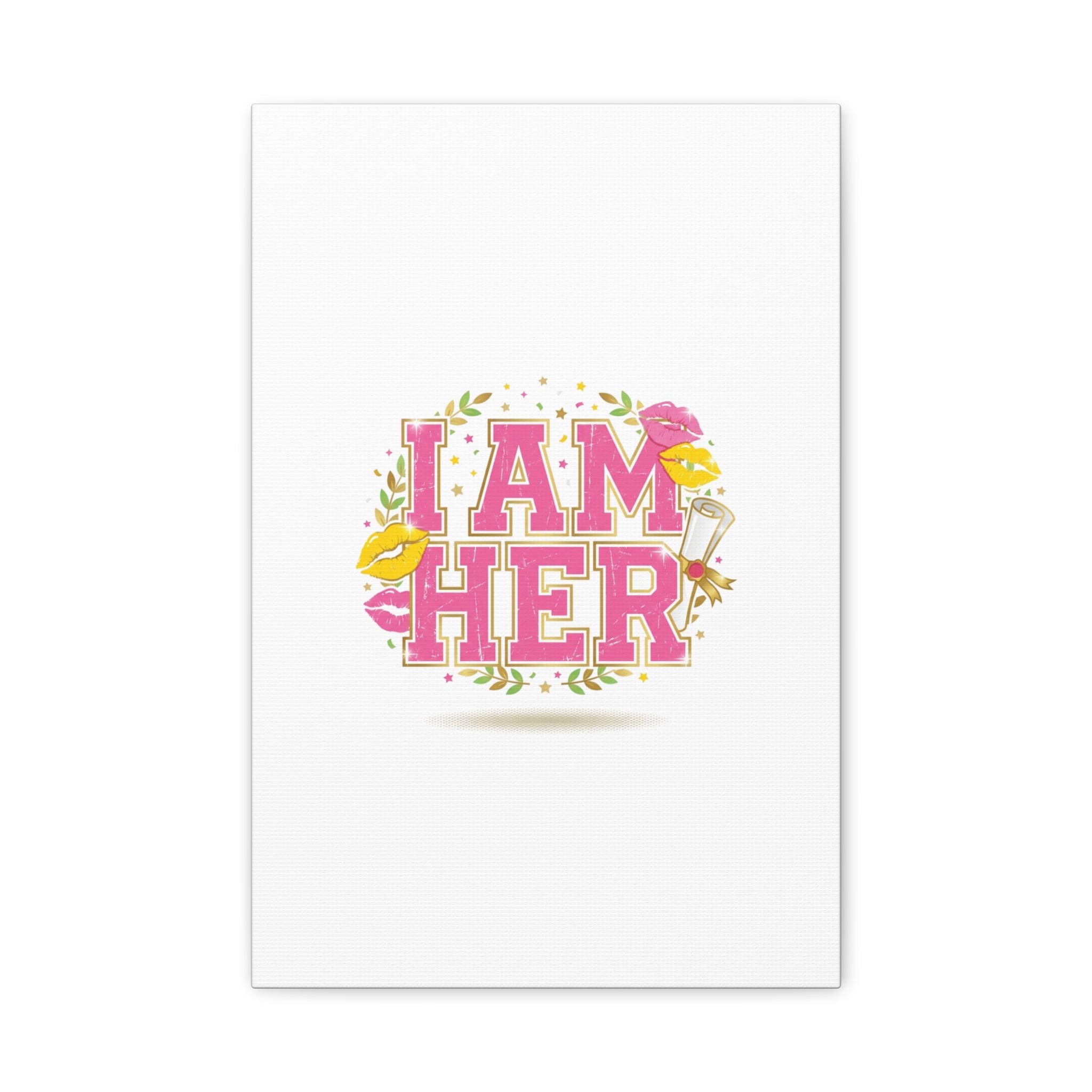 I AM HER Canvas | Varsity Crest, Retro Collegiate Style