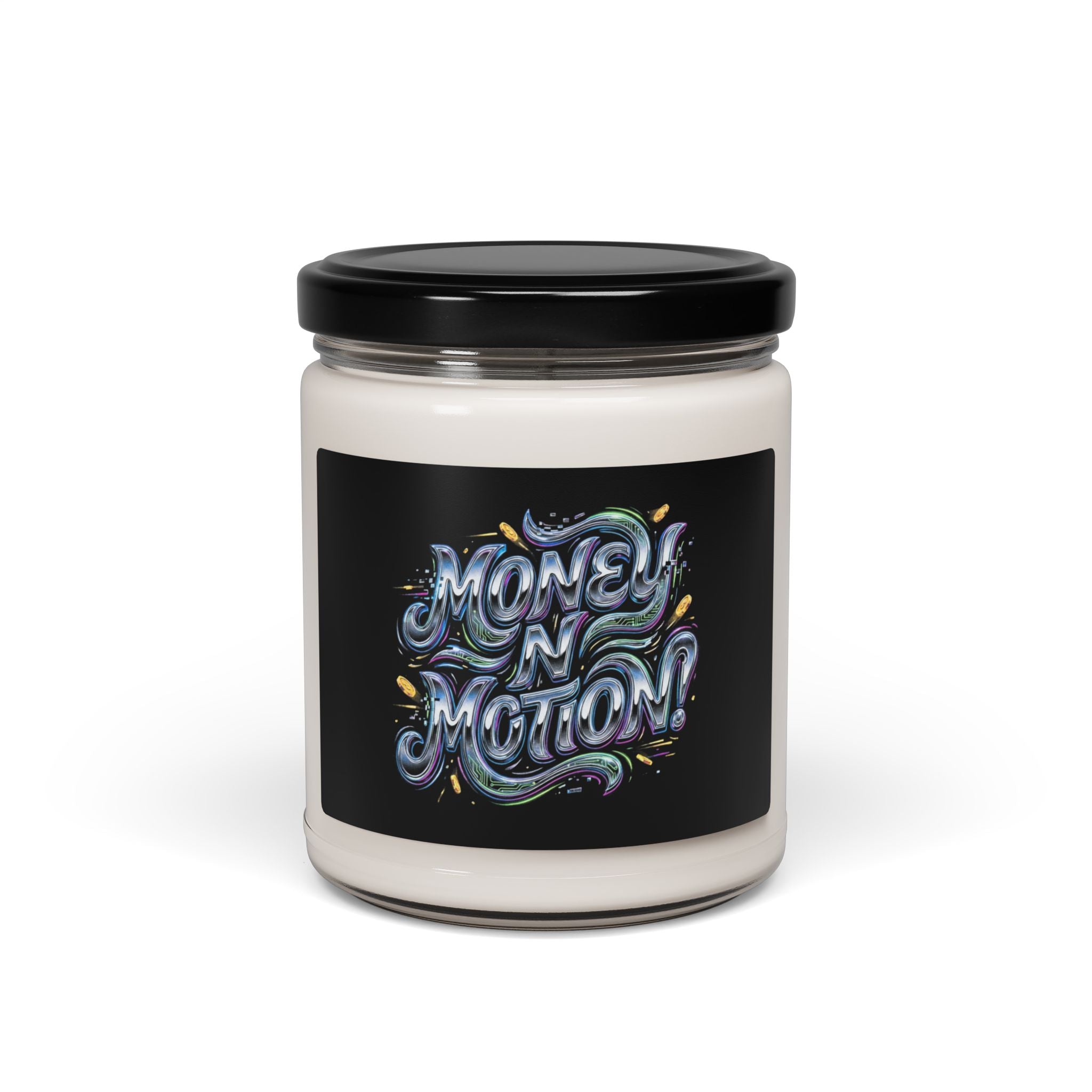 Melting Motion Typography Candle | Soy 9oz, psychedelic glitch text