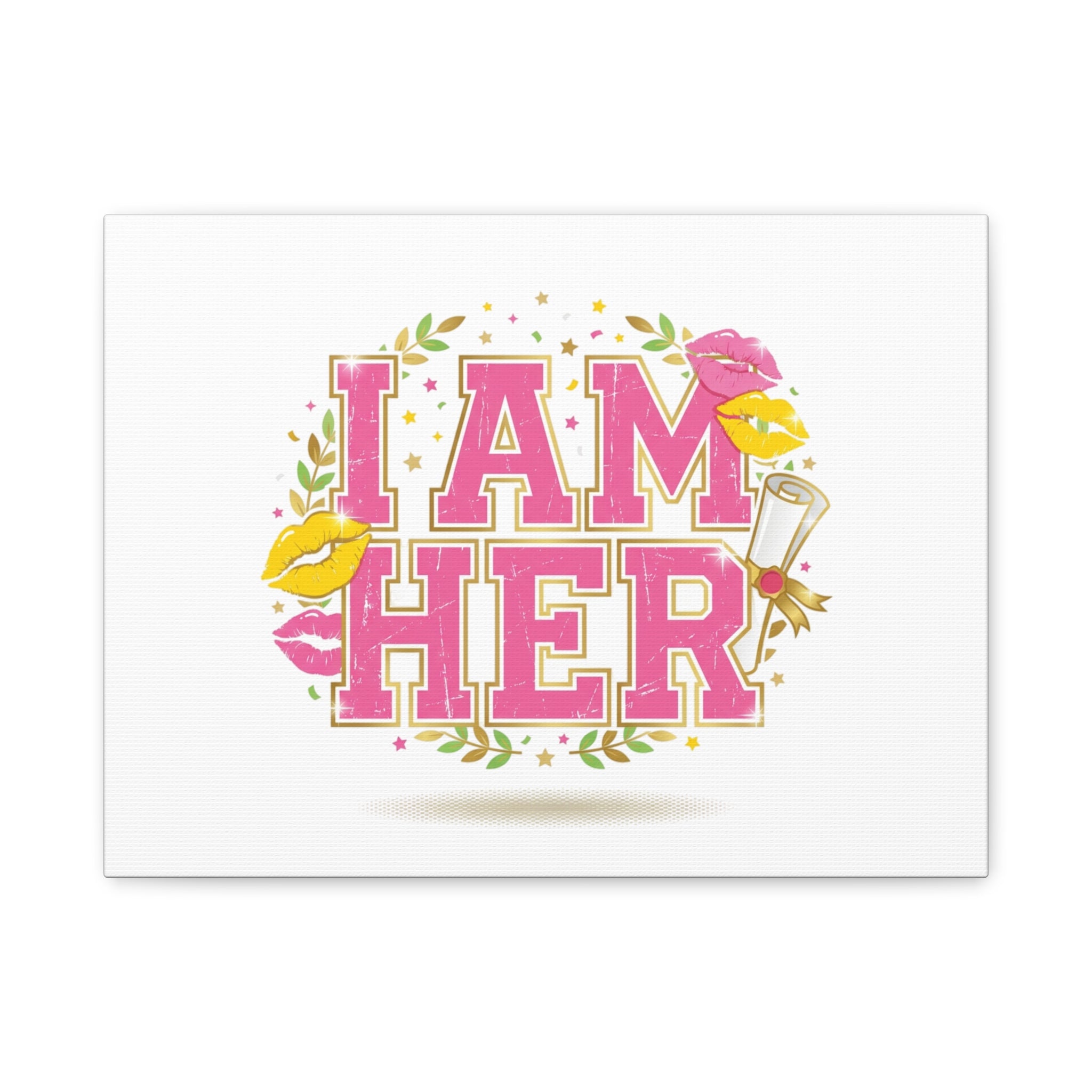 I AM HER Canvas | Varsity Crest, Retro Collegiate Style
