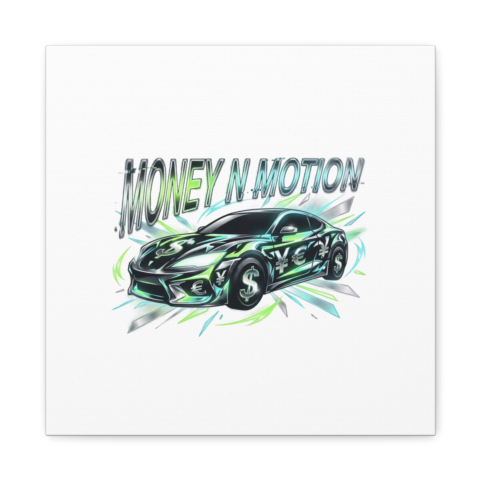 Money in Motion Canvas | Kinetic Typography, Melting Letters, Neon Car Art