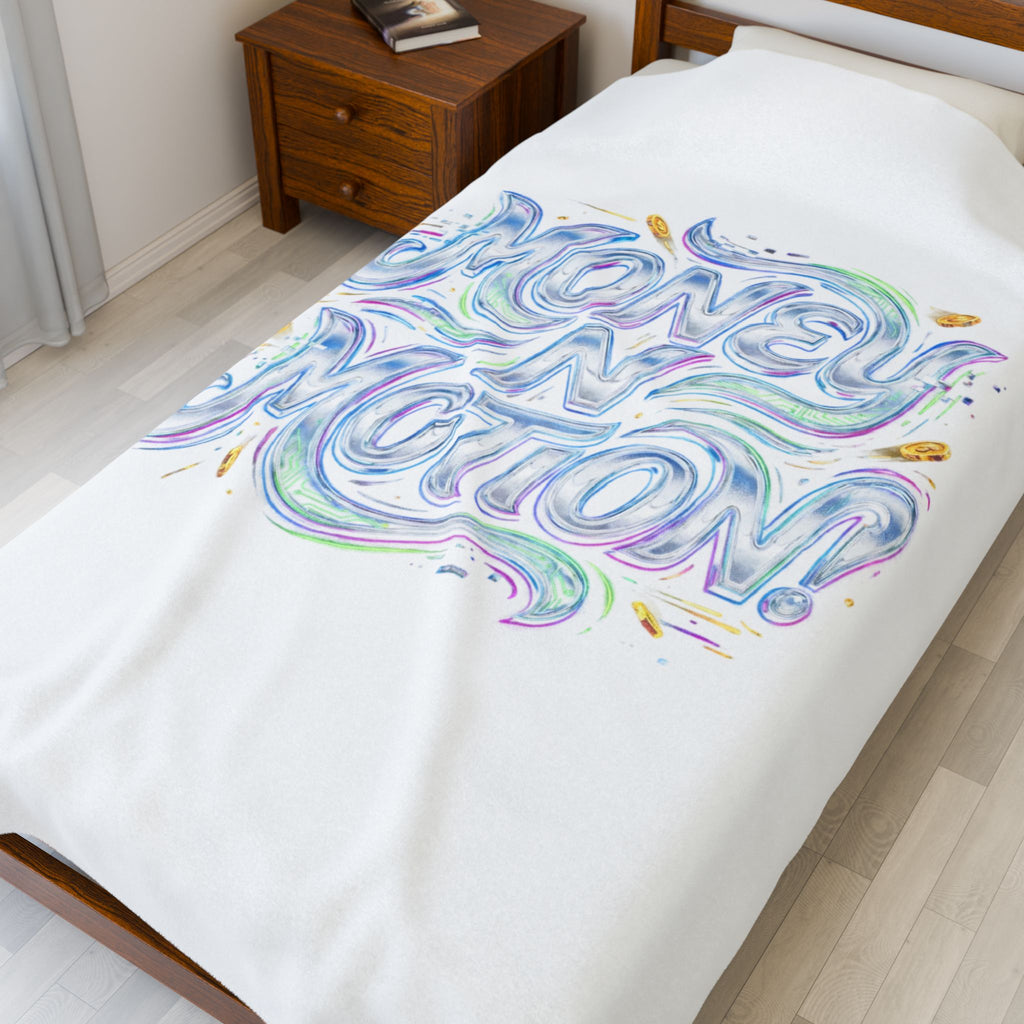 Money in Motion velveteen blanket | psychedelic kinetic typography, melting letters