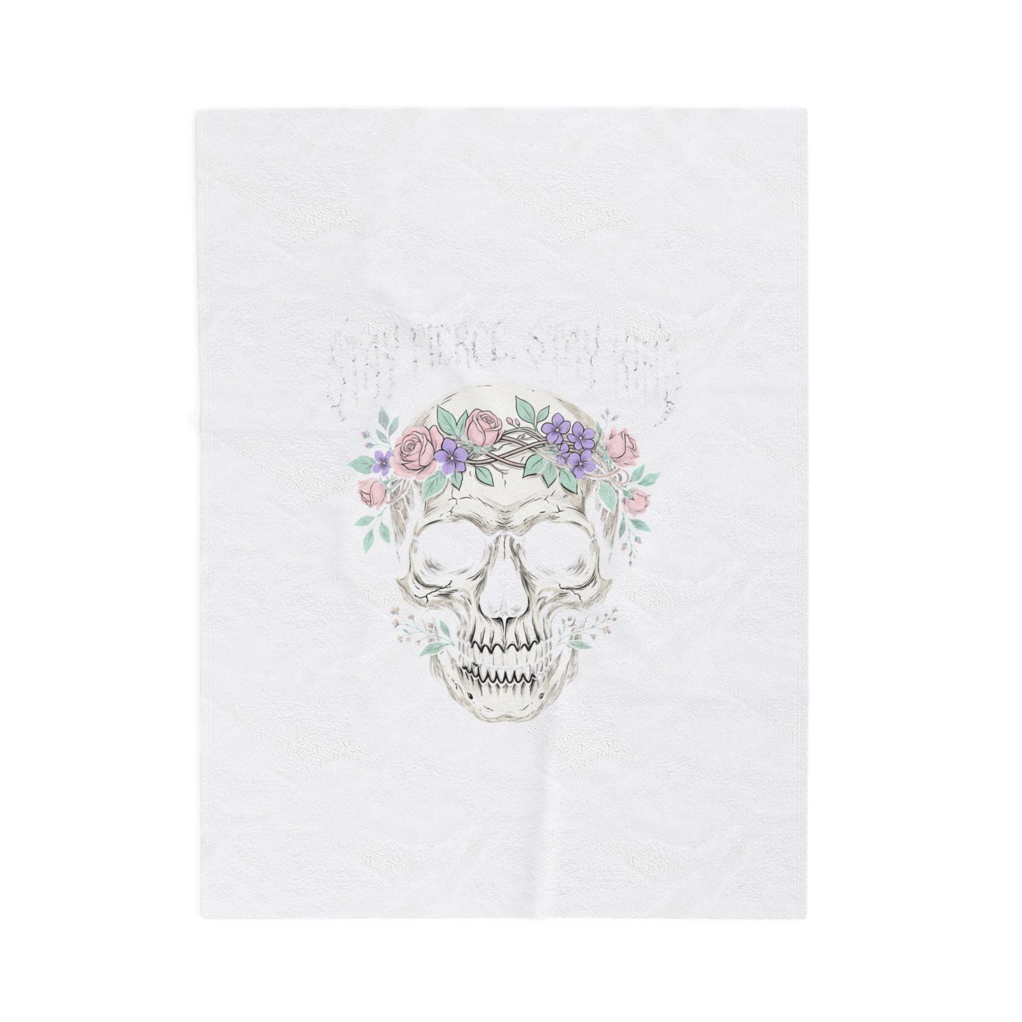 Stay Fierce Stay Kind Velveteen Plush Blanket | gothic wellness quote, metal font merch