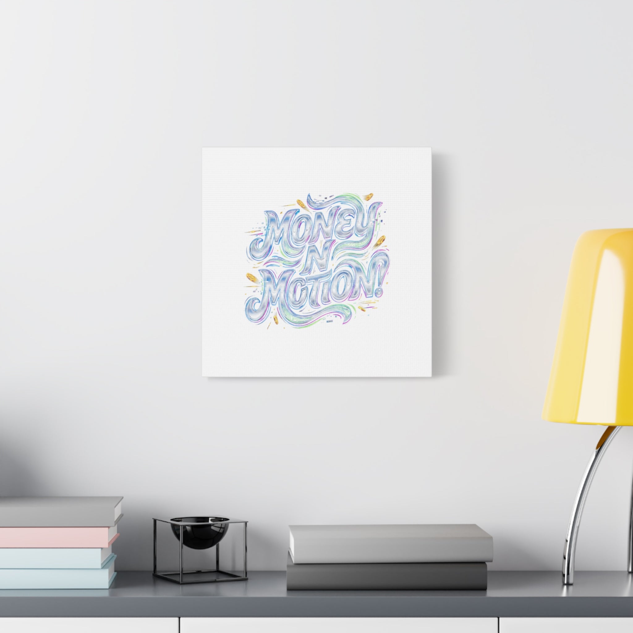 Money N Motion Canvas | psychedelic typography, melting letters poster