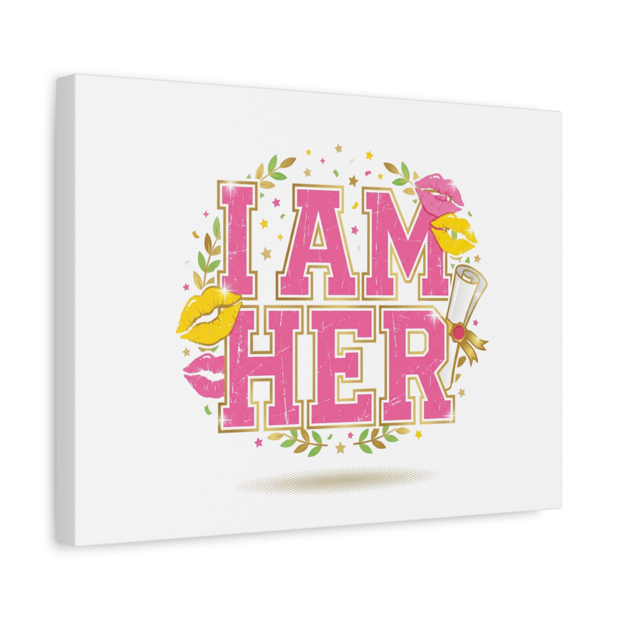 I AM HER Canvas | Varsity Crest, Retro Collegiate Style