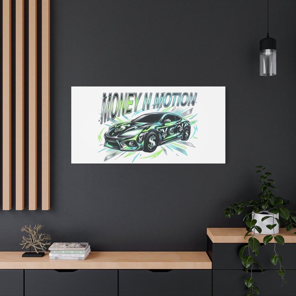 Money in Motion Canvas | Kinetic Typography, Melting Letters, Neon Car Art