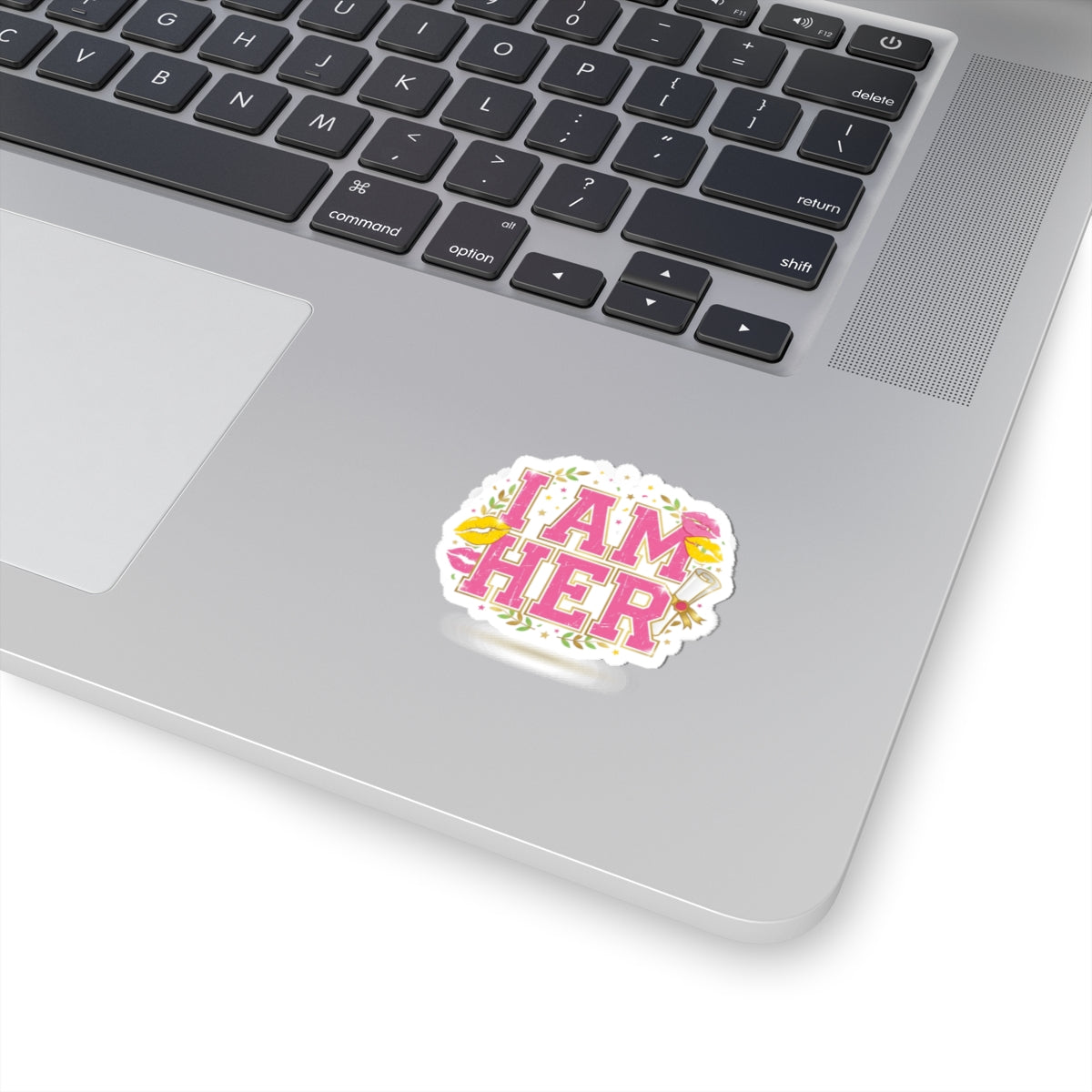 I Am Her Kiss-Cut Sticker | varsity crest, tongue-in-cheek ‘Unc’ status