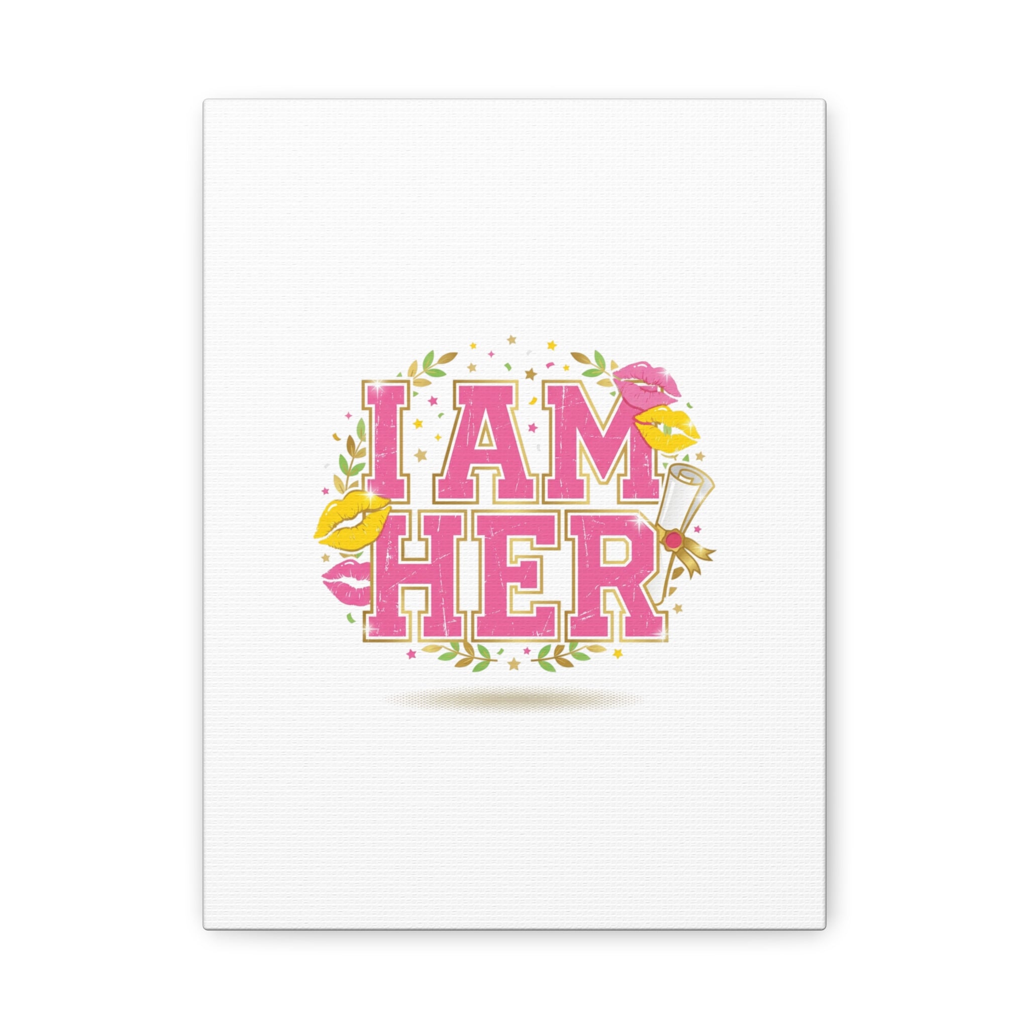 I AM HER Canvas | Varsity Crest, Retro Collegiate Style