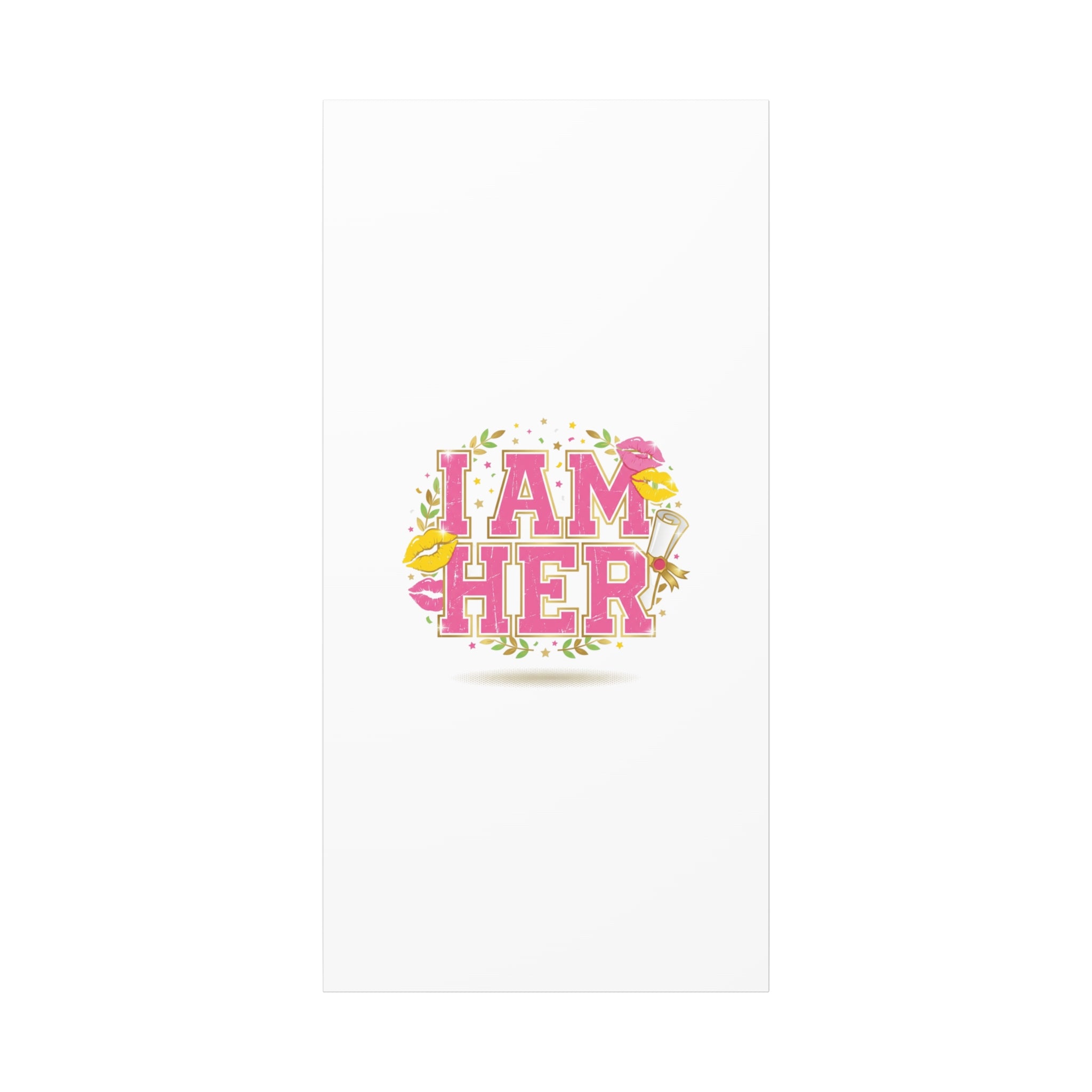 I AM HER Canvas | Varsity Crest, Retro Collegiate Style
