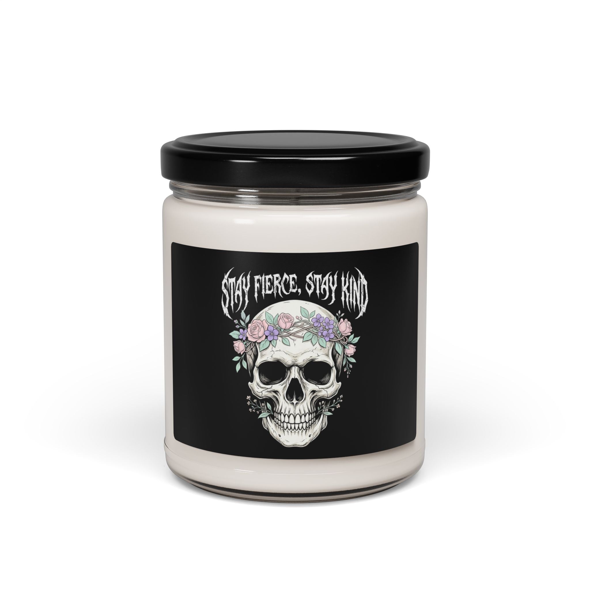 Stay Fierce Stay Kind Candle | Heavy Metal Wellness, gothic wellness quote