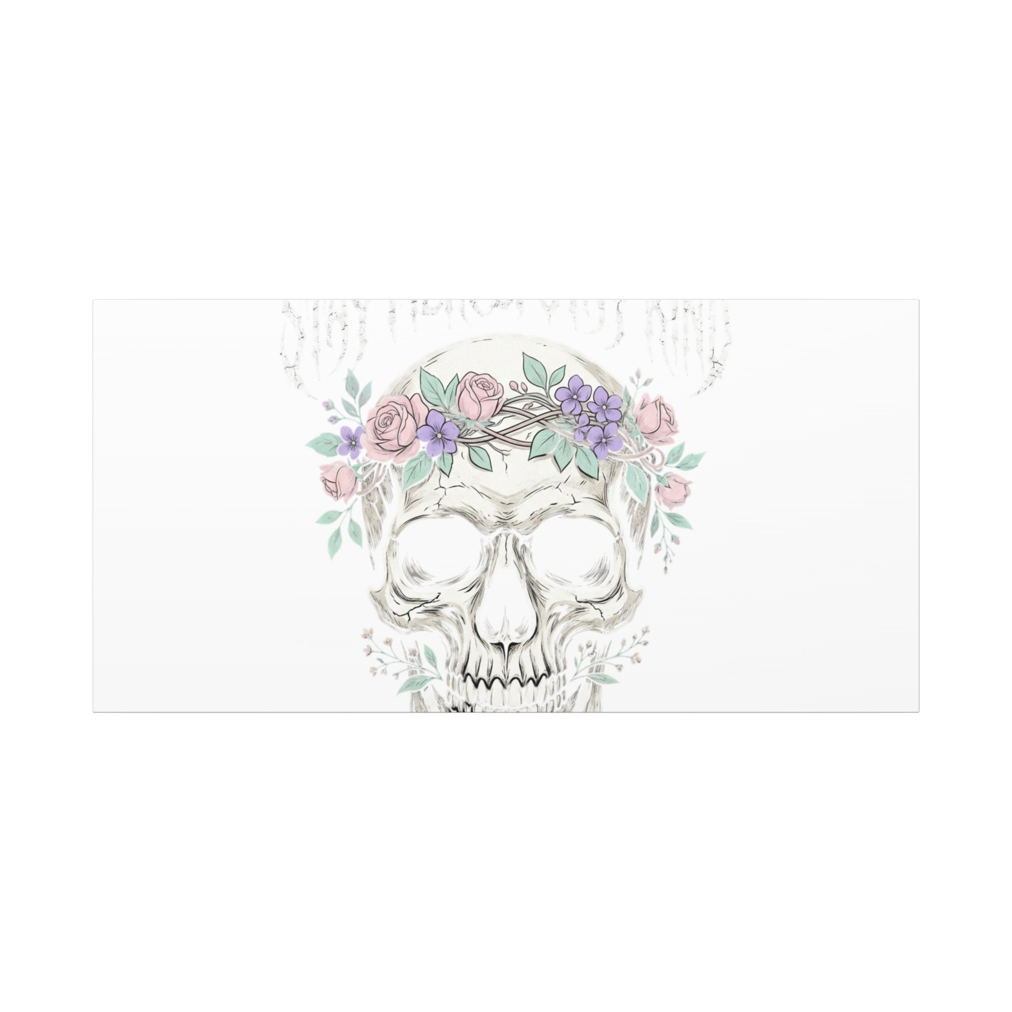 Stay Fierce Stay Kind Skull Canvas | Heavy Metal Wellness, gothic wellness quote
