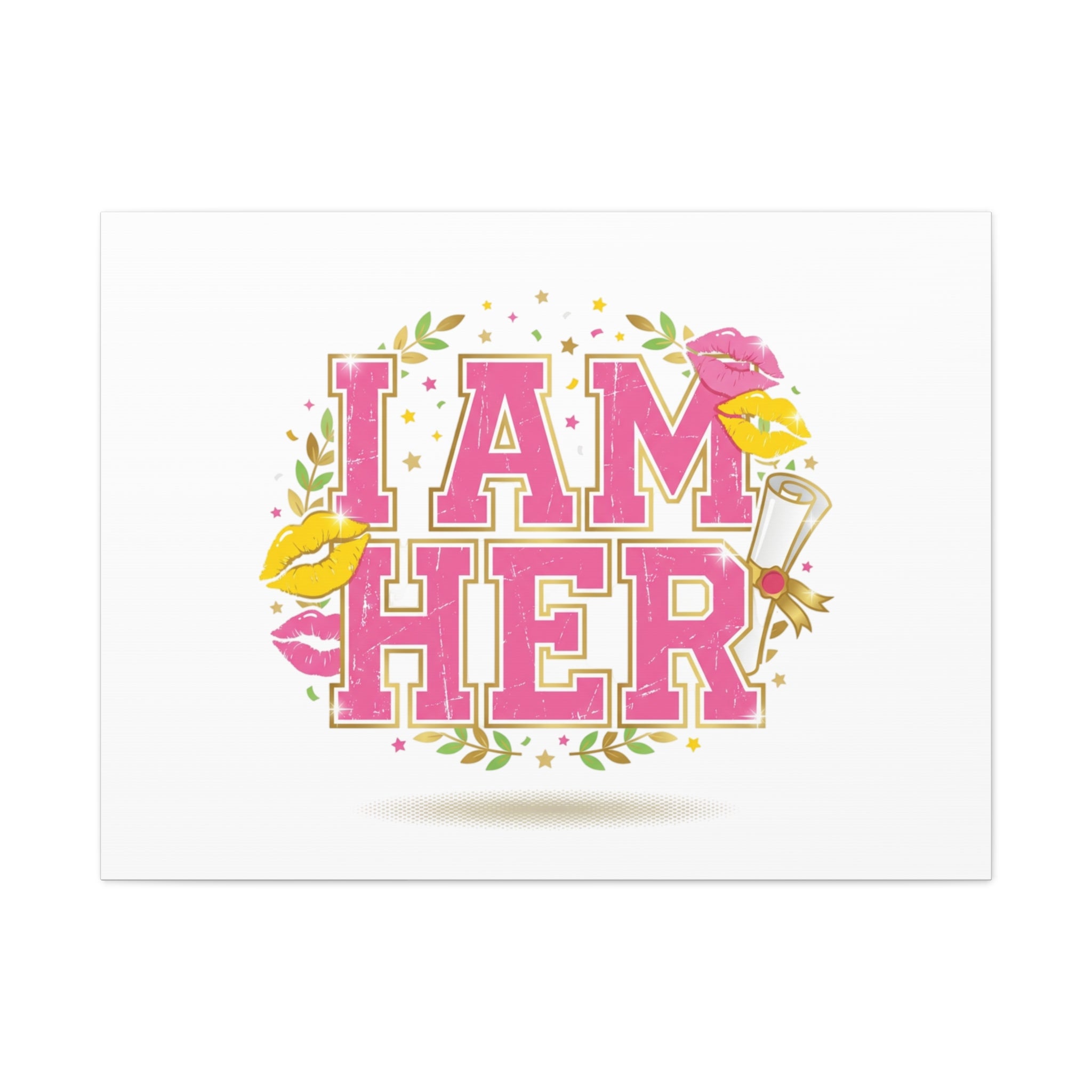 I AM HER Canvas | Varsity Crest, Retro Collegiate Style