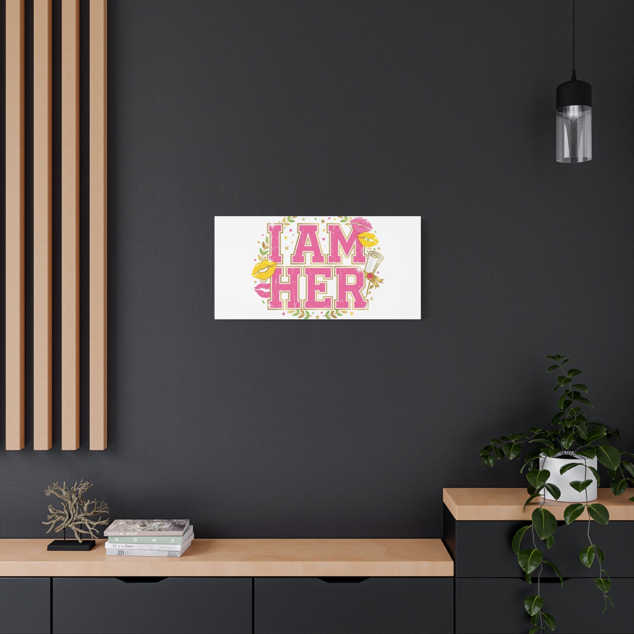 I AM HER Canvas | Varsity Crest, Retro Collegiate Style