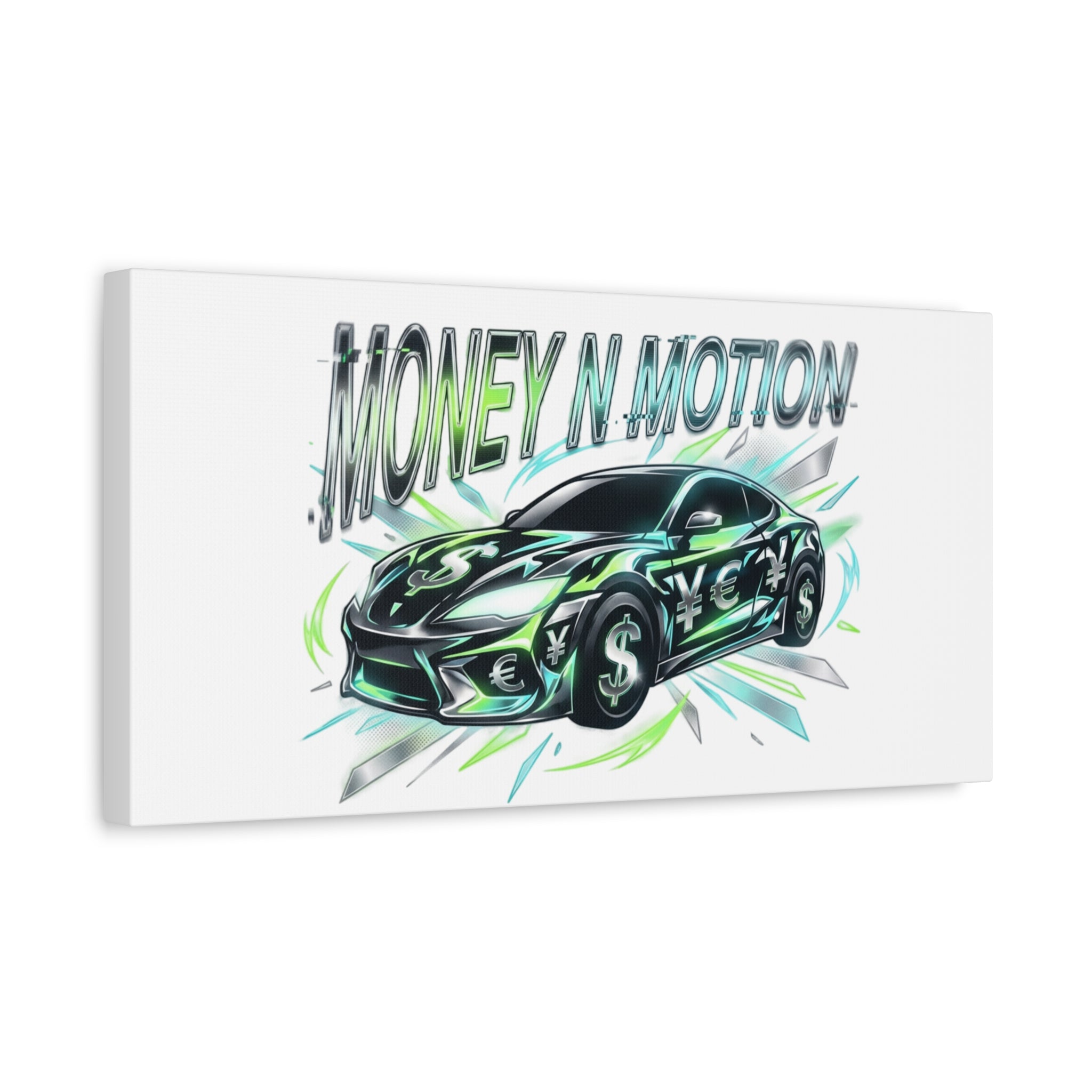 Money in Motion Canvas | Kinetic Typography, Melting Letters, Neon Car Art