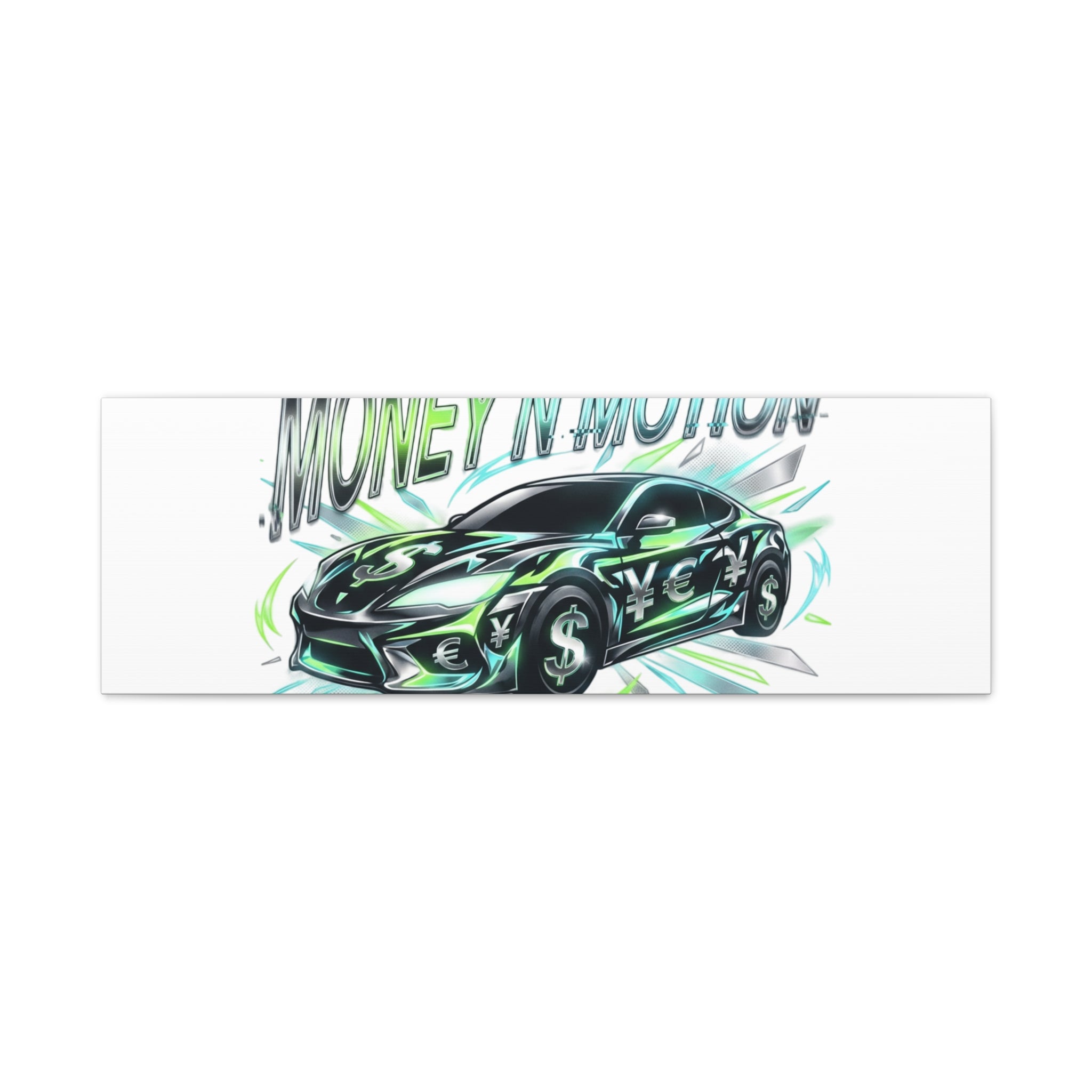 Money in Motion Canvas | Kinetic Typography, Melting Letters, Neon Car Art