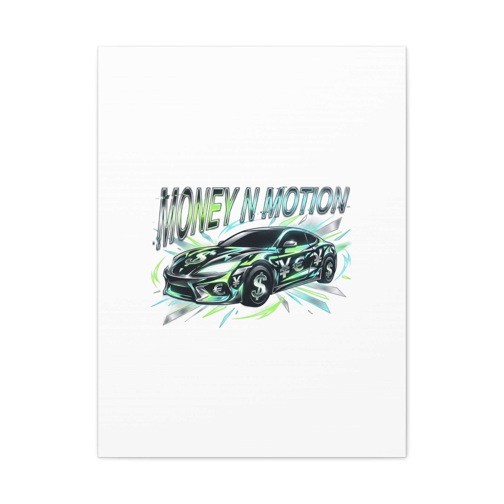 Money in Motion Canvas | Kinetic Typography, Melting Letters, Neon Car Art