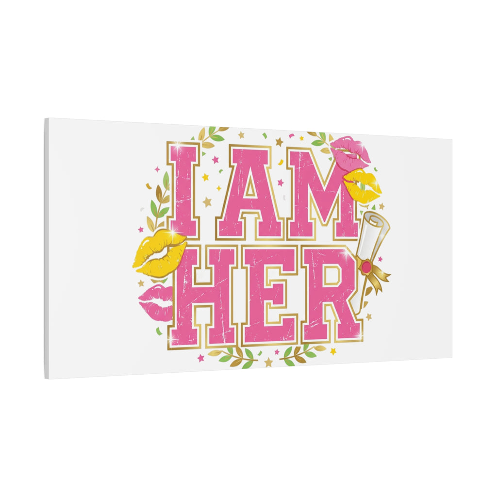 I AM HER Canvas | Varsity Crest, Retro Collegiate Style
