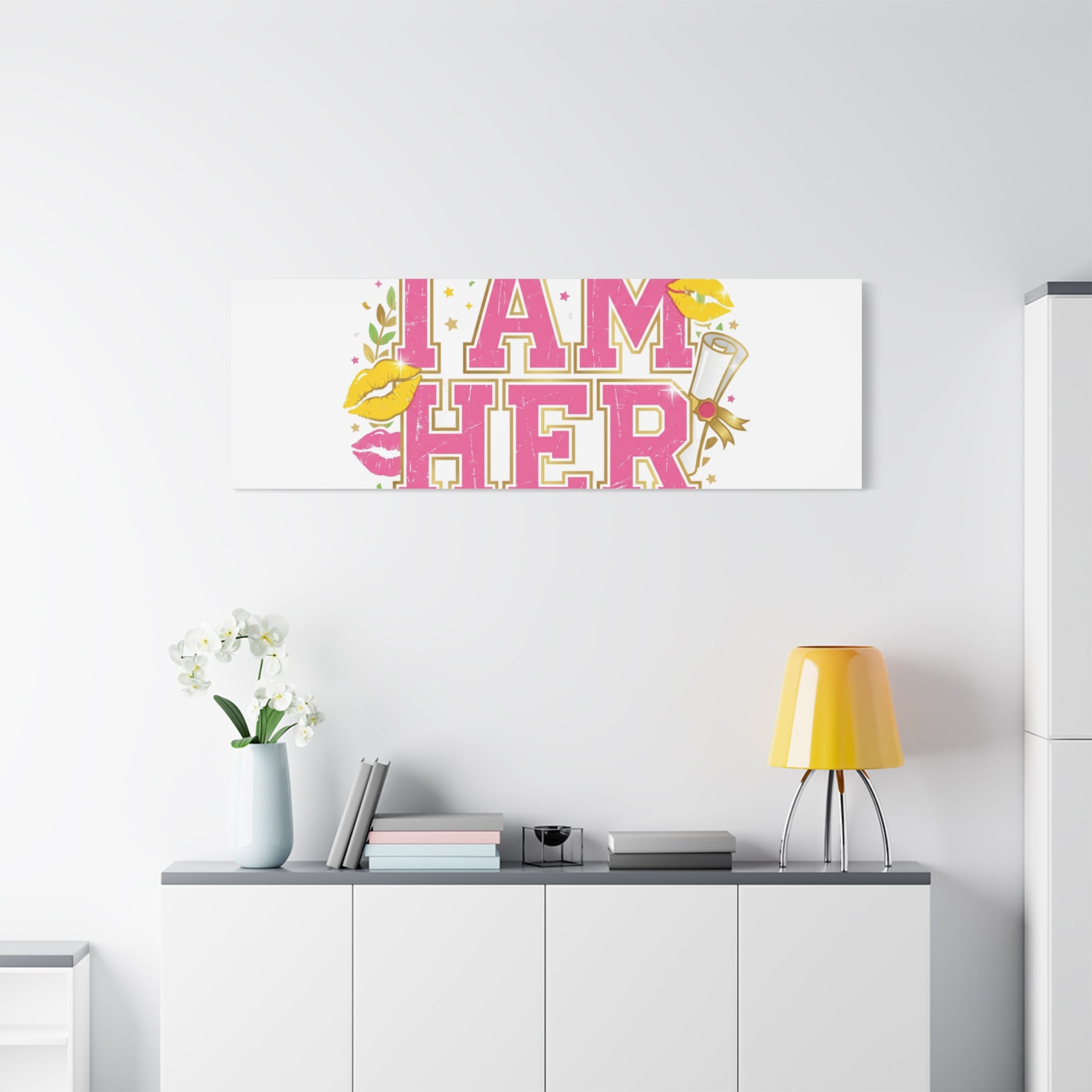 I AM HER Canvas | Varsity Crest, Retro Collegiate Style