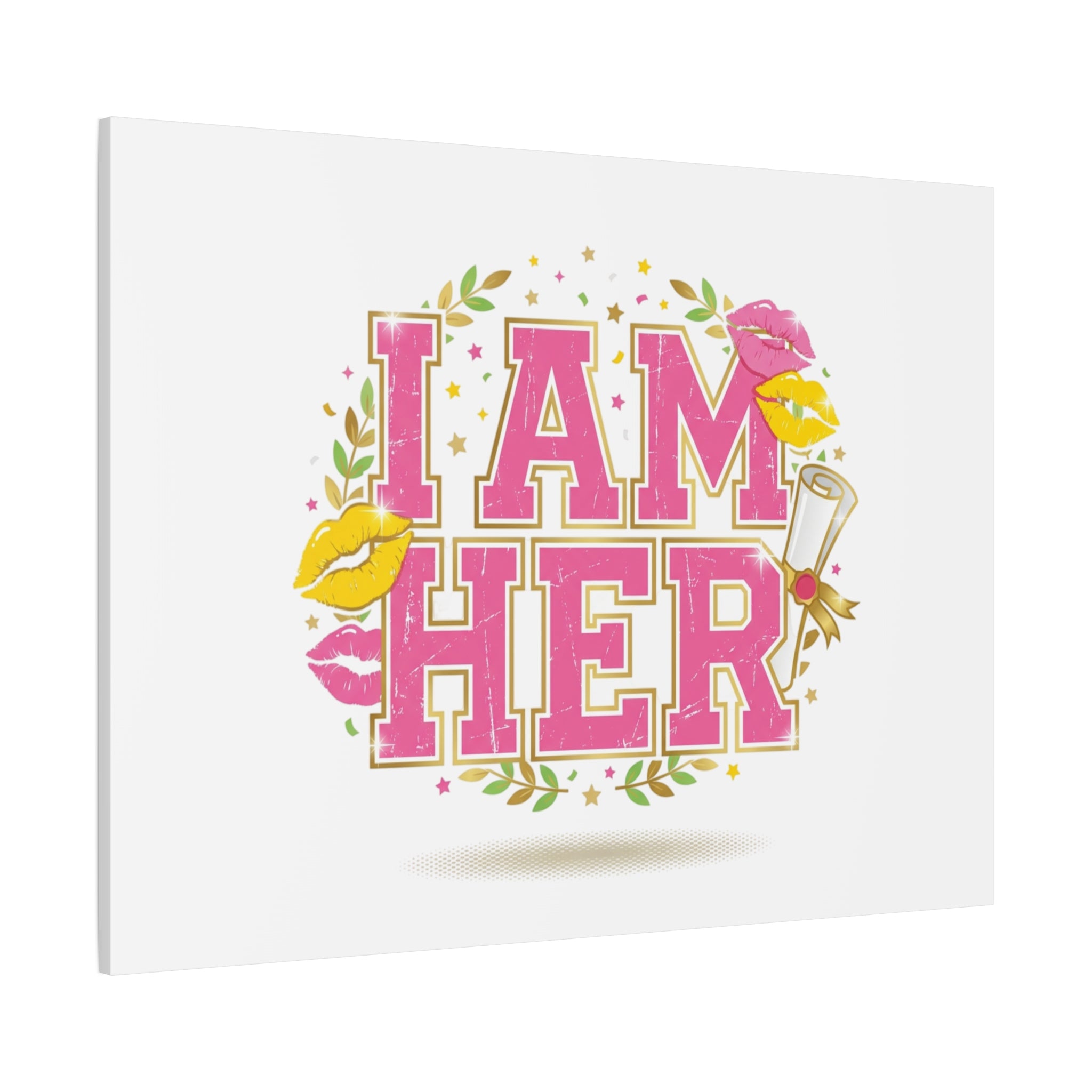 I AM HER Canvas | Varsity Crest, Retro Collegiate Style